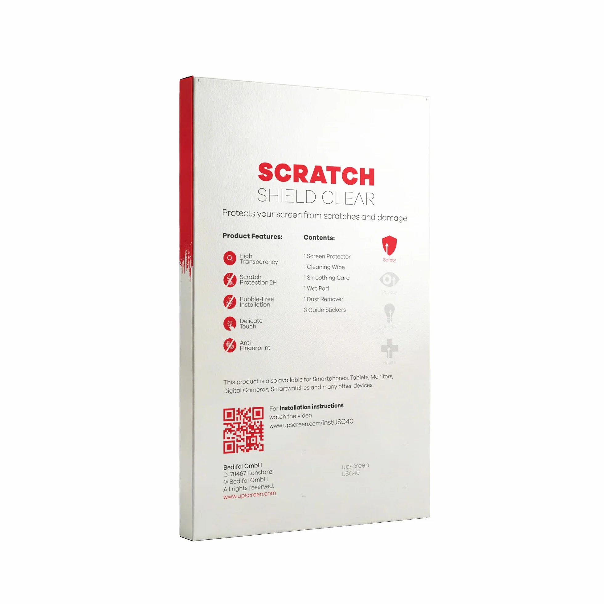 upscreen 24" Pellicola Protettiva per Dimensioni standard con 24,0 Pollici (61 cm) [519 x 325 mm, 16:10] Schermo Protezione, Anti-Impronte