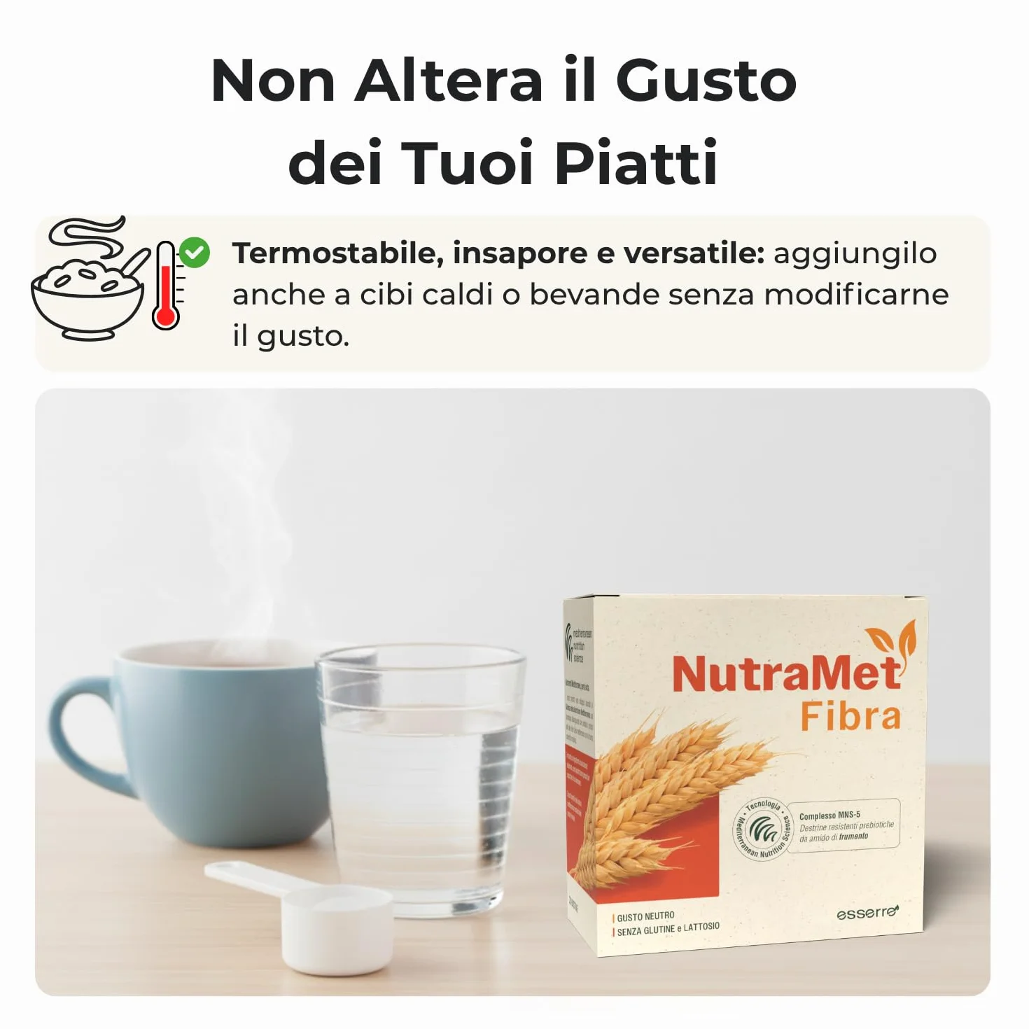Esserre NutraMet Fibra Integratore Prebiotico Fibra Solubile 40 buste 8 gr Senza Glutine Senza Lattosio Vegano