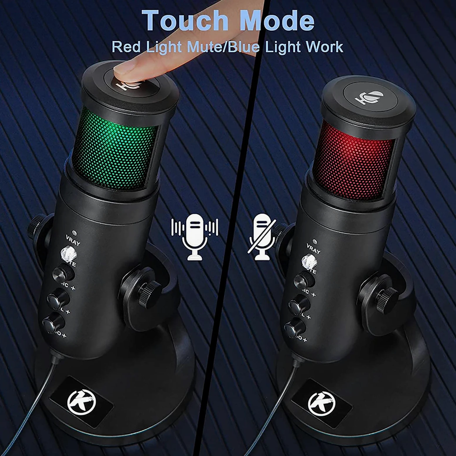 Microfono a Condensatore USB, Microfono a Condensatore RGB Con Luce Colorata Per L'atmosfera Respiratoria, Modello Cardioide, Adatto Per Registrazione Video, Podcasting, Giochi