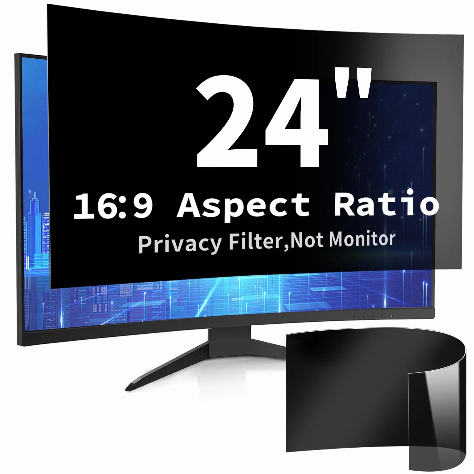 Protezione Schermo per Computer Desktop da 24 Pollici con Rapporto di Aspetto 16:9, Anti Luce Blu e antiriflesso, Filtro per la Privacy a Rapida Installazione, Pellicola di Protezione PC