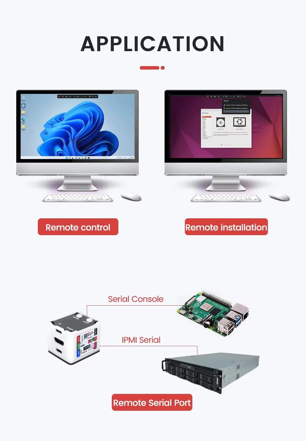 Sipeed NanoKVM Mini Remote Control Server, 1TOPS NPU 1GHz C906 RISC-V Linux Single Board Computer, 100M Ethernet Port (Lite Kit)