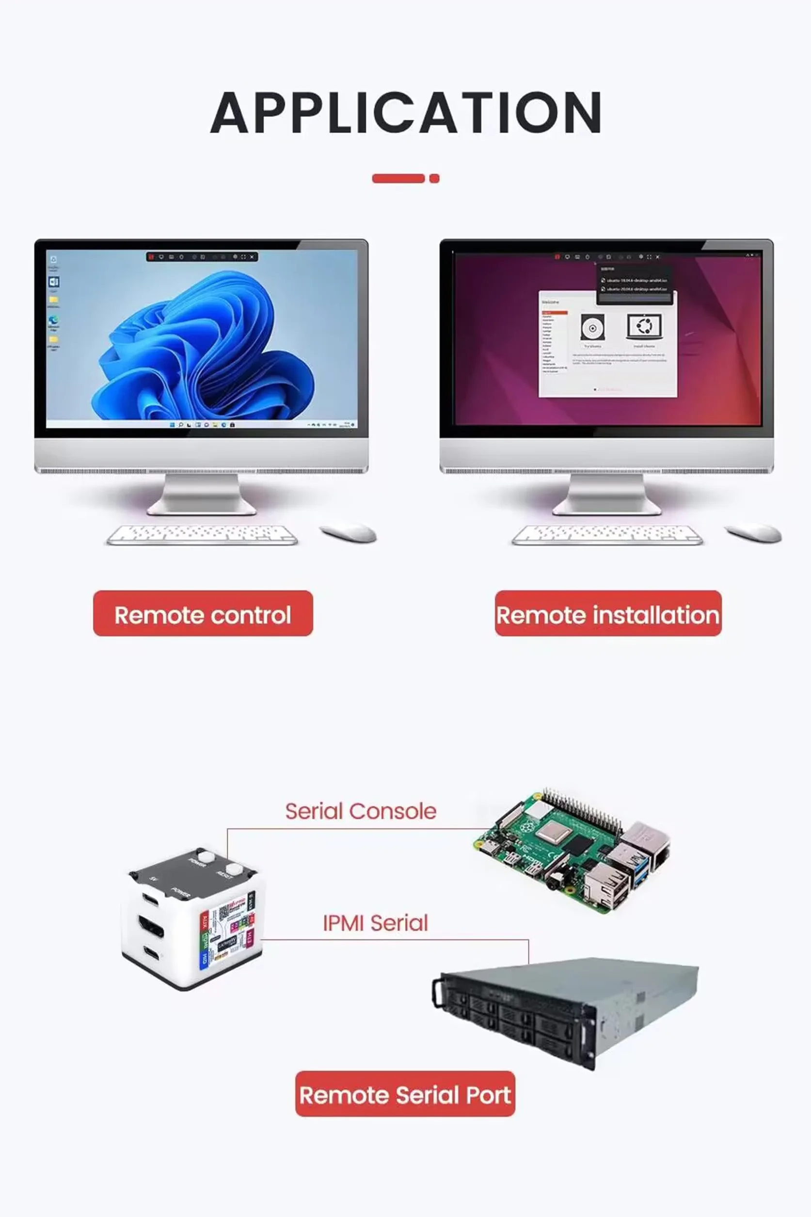 Sipeed NanoKVM IP-KVM Mini server controllo remoto 1TOPS NPU 1GHz C906 RISC-V Linux HDMI 100M kit completo nero