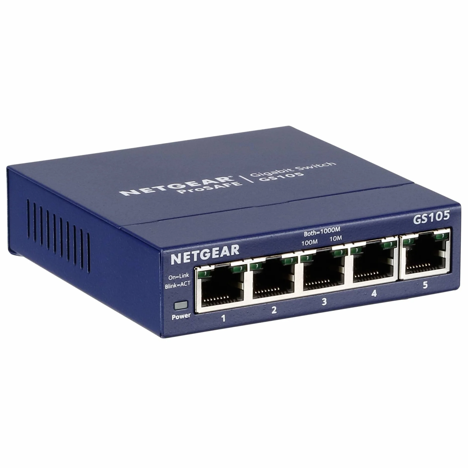 NETGEAR Switch Ethernet 5 porte Unmanaged (GS105GE), Switch Ethernet con opzioni di Montaggio Desktop o a parete e assistenza limitata a vita