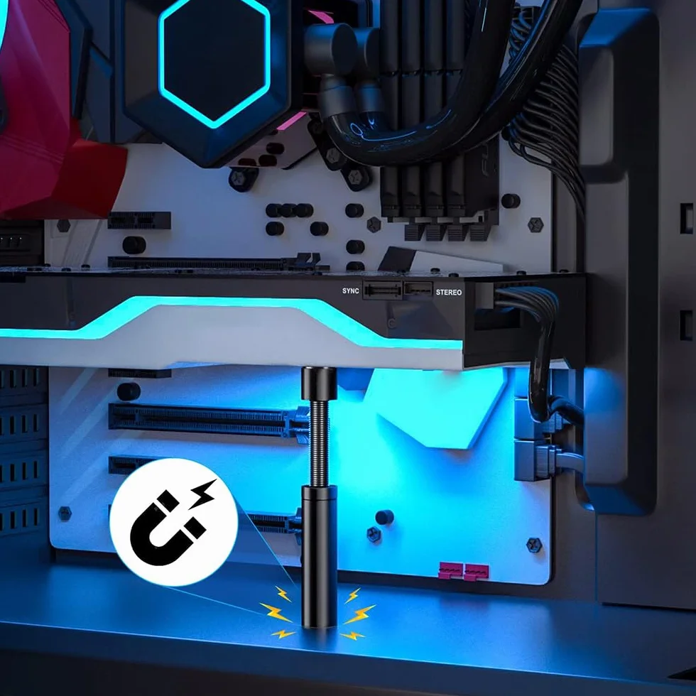 Staffa di Supporto per GPU Regolabile 49-80 mm in Lega di Alluminio Base Magnetica per Schede Grafiche 4080 Super Nero