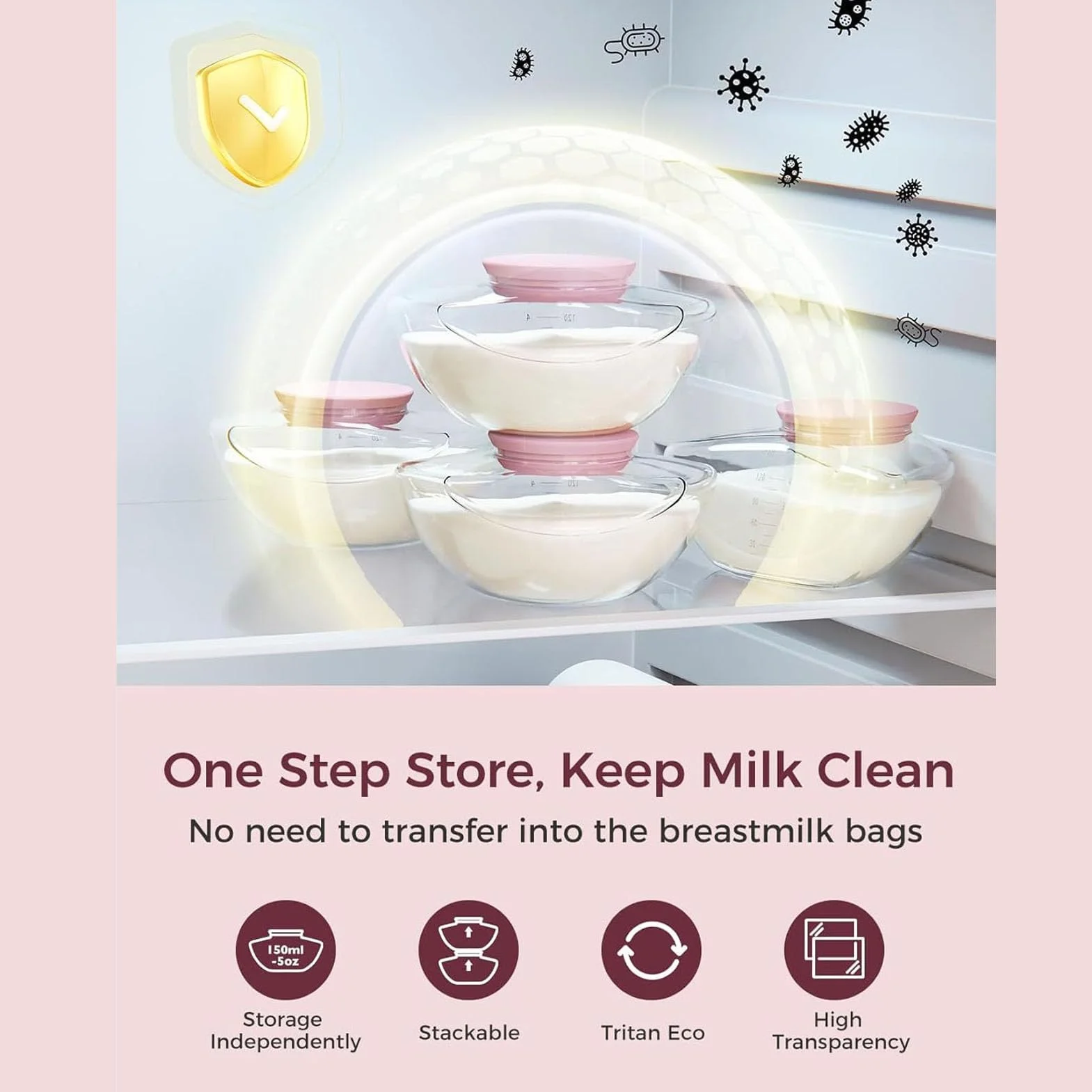 Syrisora Collezionista di Latte di Pompa del Seno Indossabile 150 ml Tazza M9 Raccolta Latte