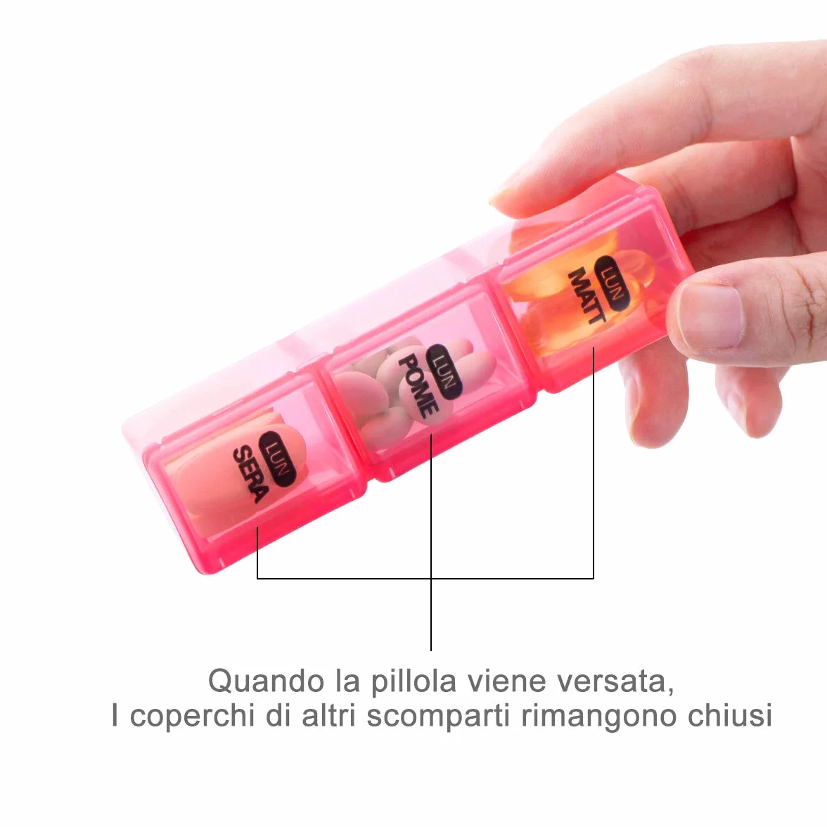 Portapillole Settimanale 21 Scomparti Grande Portapillole per Vitamine Oli Pesce Medicina Palestra Viaggio