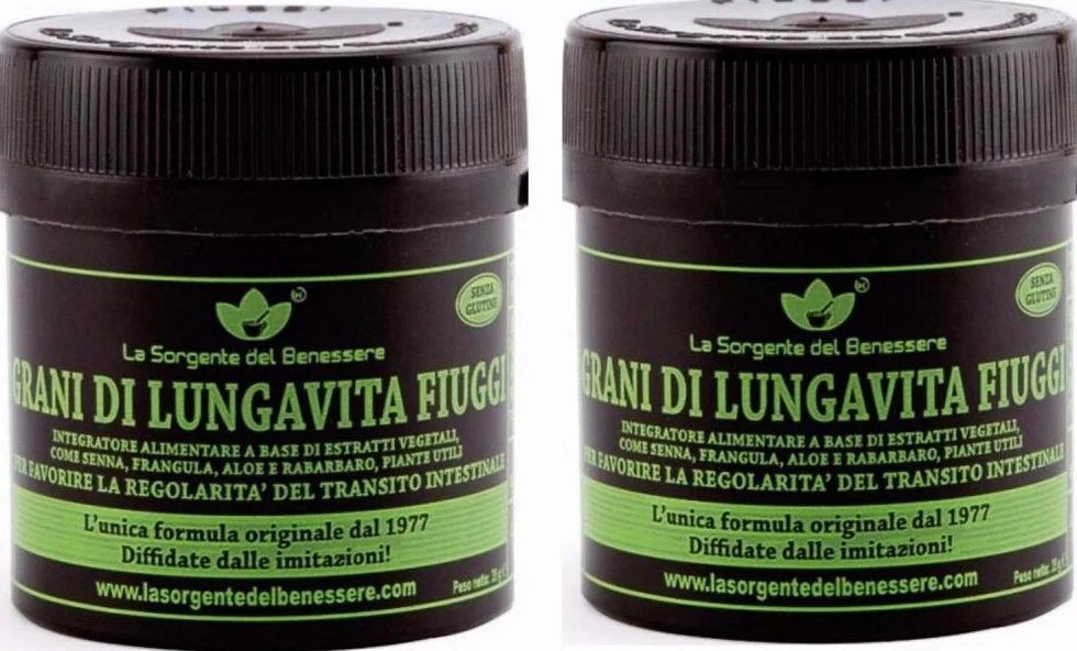 La Sorgente del Benessere Grani di Lungavita Fiuggi 35g 2 Confezioni Integratore Alimentare Benessere Intestinale