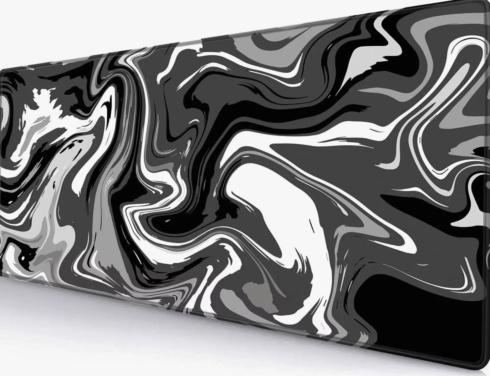 Tappetino per Mouse da Gioco Nero Bianco Grigio Tappetino Mouse XXL 1200x600x3mm Morbido Confortevole e Resistente Fondo Antiscivolo in Gomma Naturale Adatto per Ufficio e Gioco