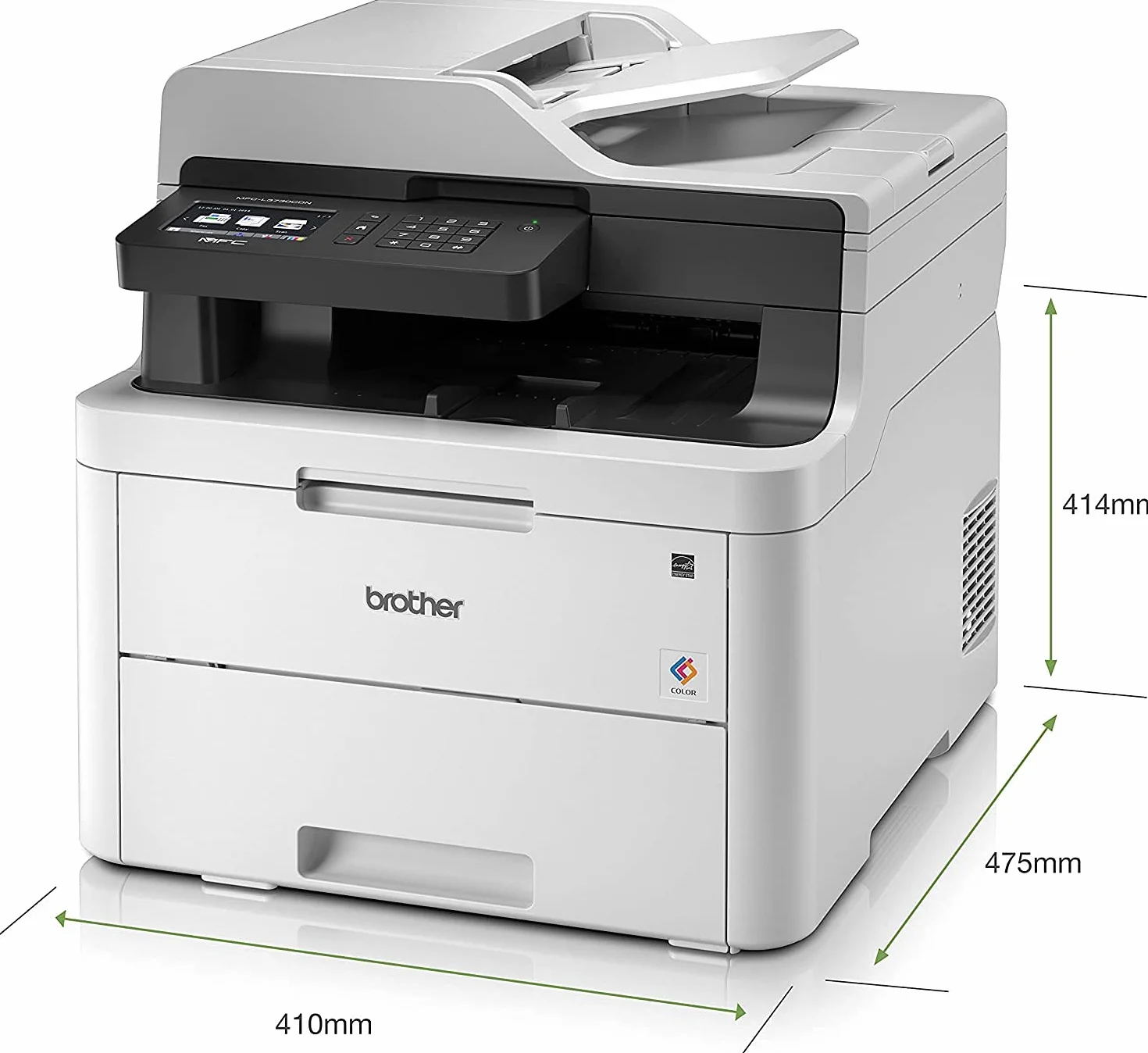 Brother MFCL3730CDN Stampante Multifunzione a Colori LED FAX Stampa Fronte/Retro Automatica Rete Cablata USB 2.0 ADF 50 Fogli Touchscreen