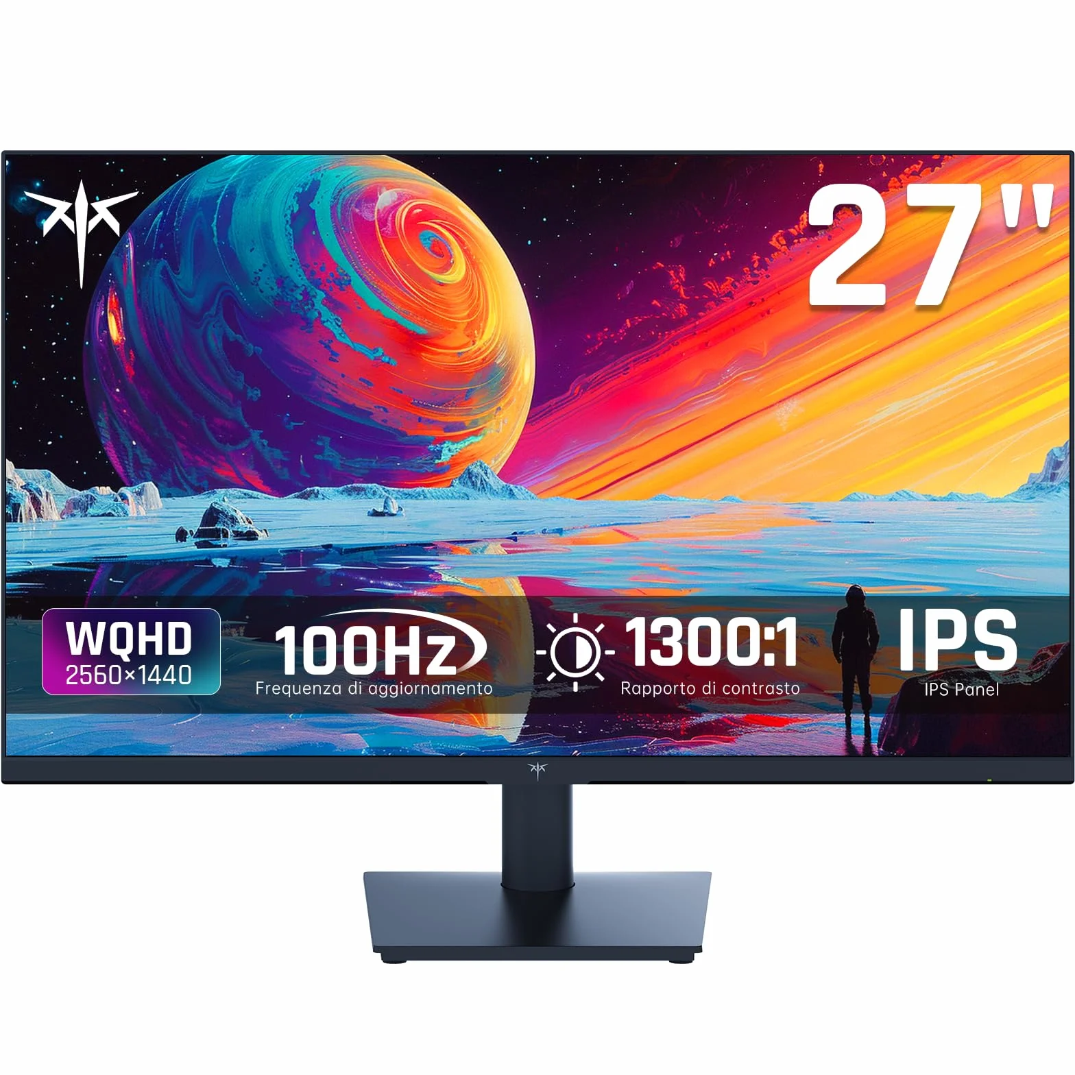 KTC Monitor 27 Pollici, QHD 100Hz (120Hz OC) Schermo PC - IPS Panel, Schermo anti luce blu, 96% DCI-P3, 126% sRGB, Supporto Adaptive Sync, Monitor per il tempo libero e il lavoro (VESA 75 * 75)