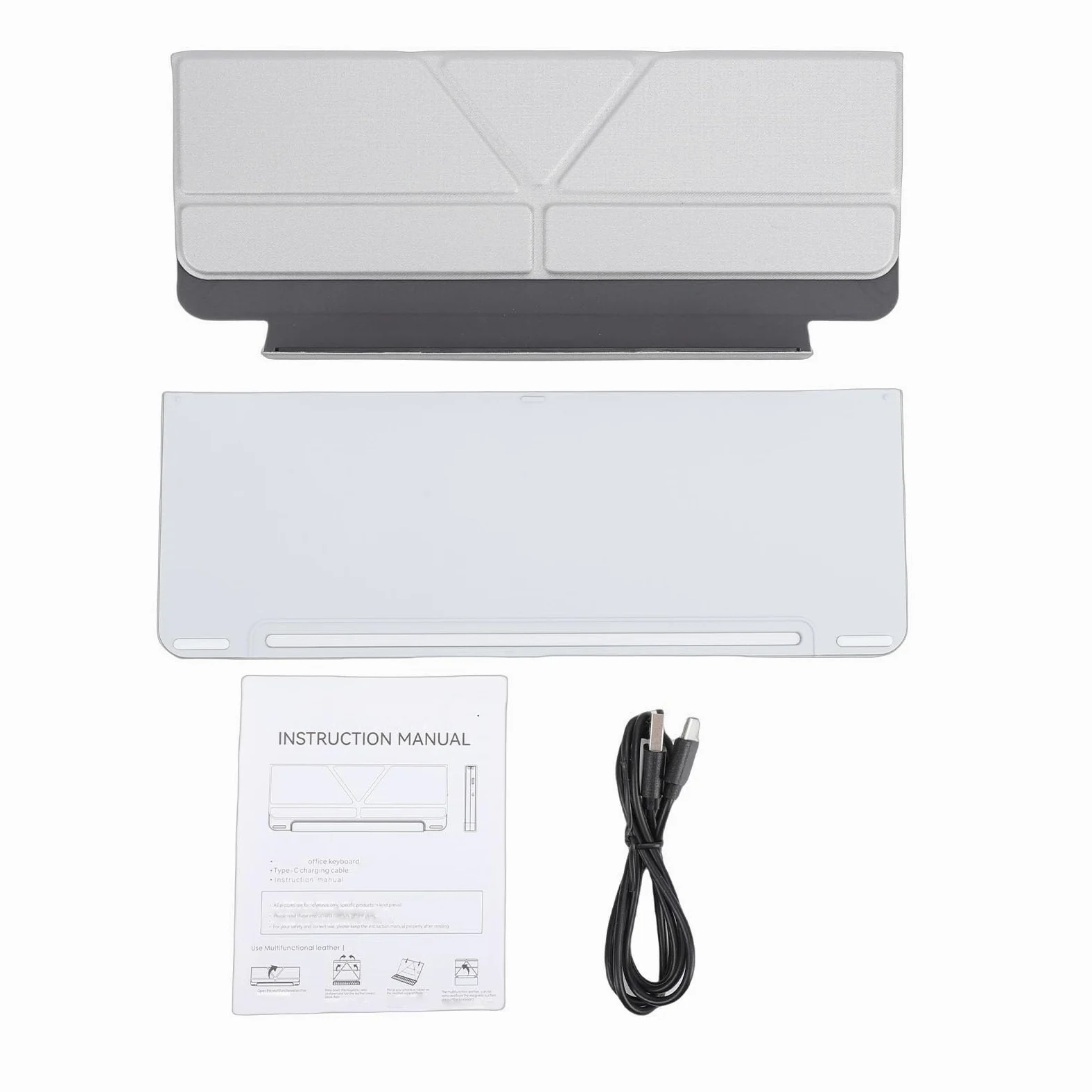 Cryfokt Tastiera Bluetooth Pieghevole con Touchpad, Digitazione Silenziosa 64 Tasti Wireless Ricaricabile per Laptop Tablet Smartphone (SILVER)