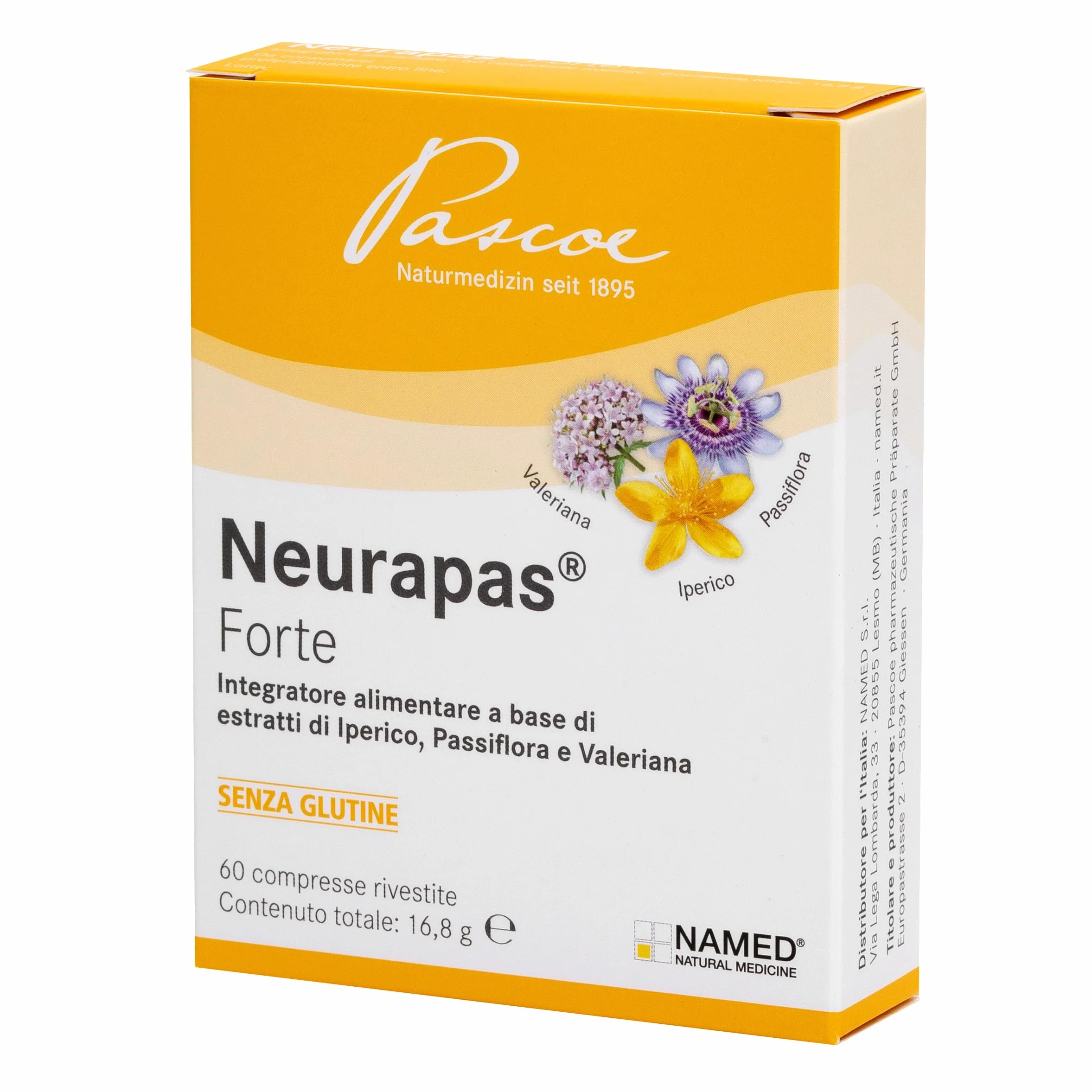 NAMED Neurapas Forte 60 Compresse 16,8 g Integratore Alimentare per Umore, Rilassamento, Stress, Ansia e Insonnia