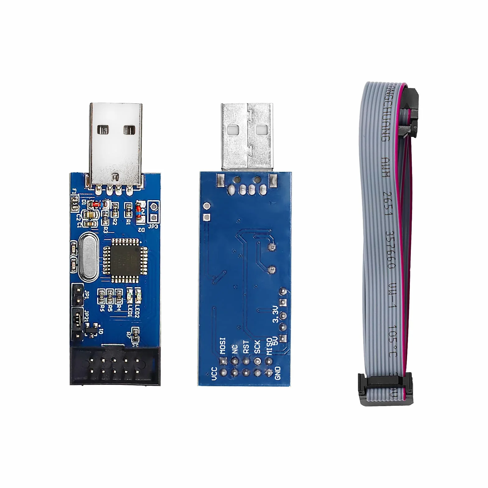 USBasp programmatore con adattatore ISP e cavo, programmatore per USBASP, 3,3 V 5 V 51 USB ISP Programmer per Atmel AVR e Arduino