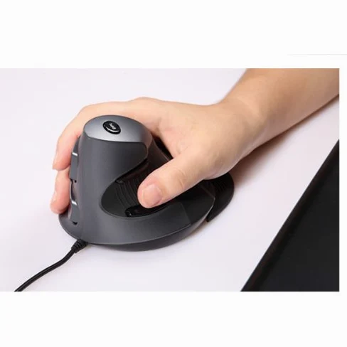 Nuovo design Delux M618 Vertical Wired mouse – nero e grigio