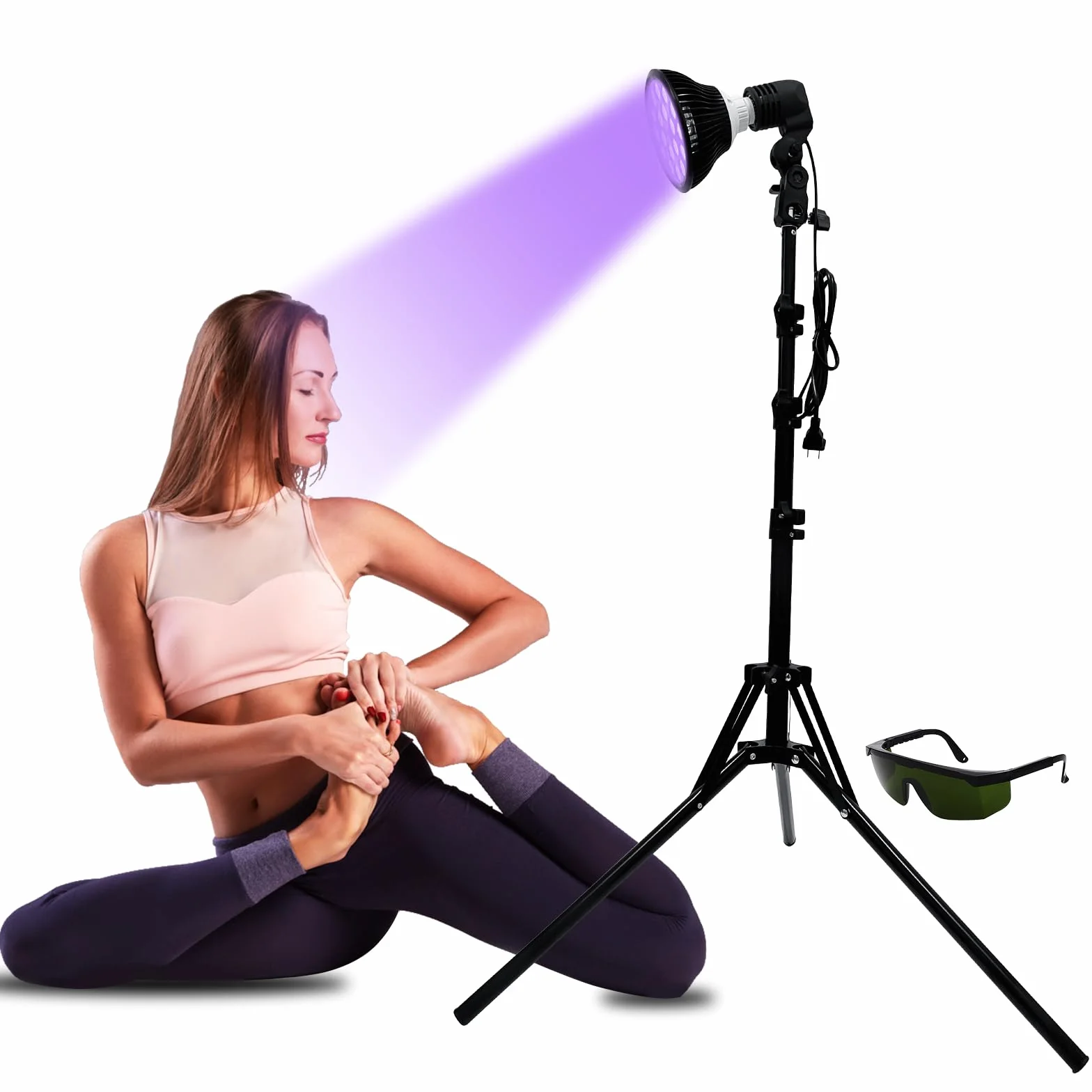 Tanning Lamp Luce Abbronzante Solare Portatile per Viso e Corpo con Supporto Regolabile e Gancio