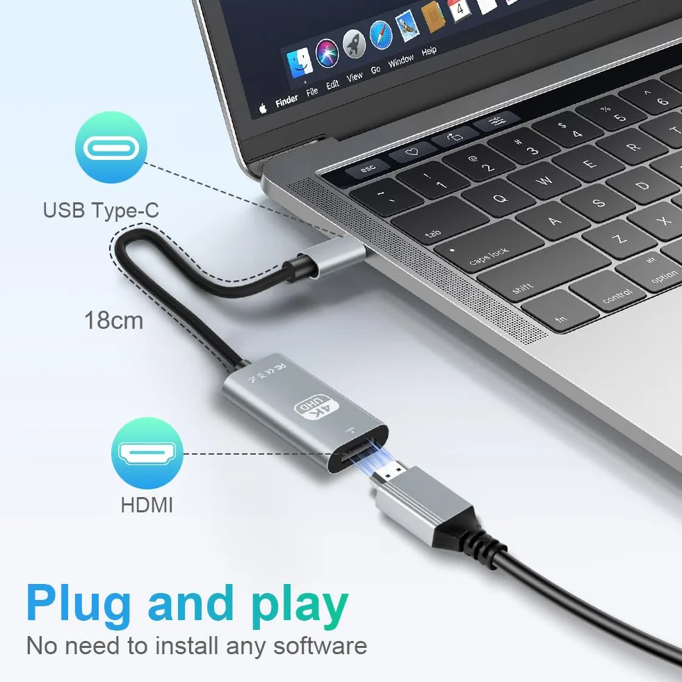 AXFEE Adattatore HDMI USB C, 4K@30Hz, Adattatore USB C HDMI, Compatibile con iPhone 17/16Pro/16Pro Max/16/15, MacBook Pro/Air, iPad Pro/Air, Pixelbook, Samsung Galaxy S/Note, Dell XPS, Surface Pro