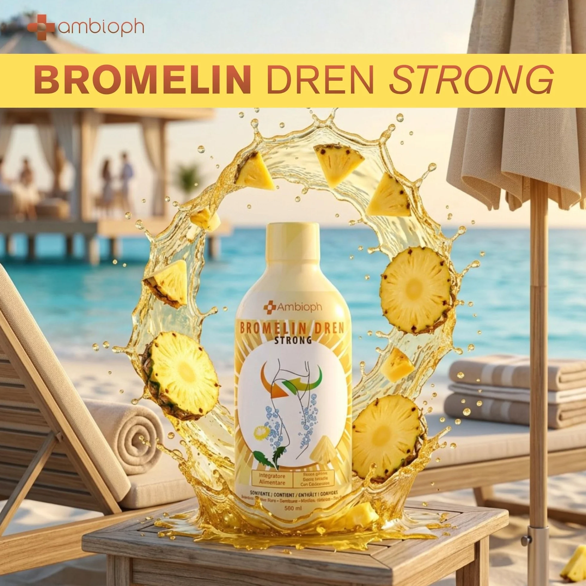 Drenante Forte Ultra Concentrato con Bromelina Linfatico Anticellulite 500 Ml