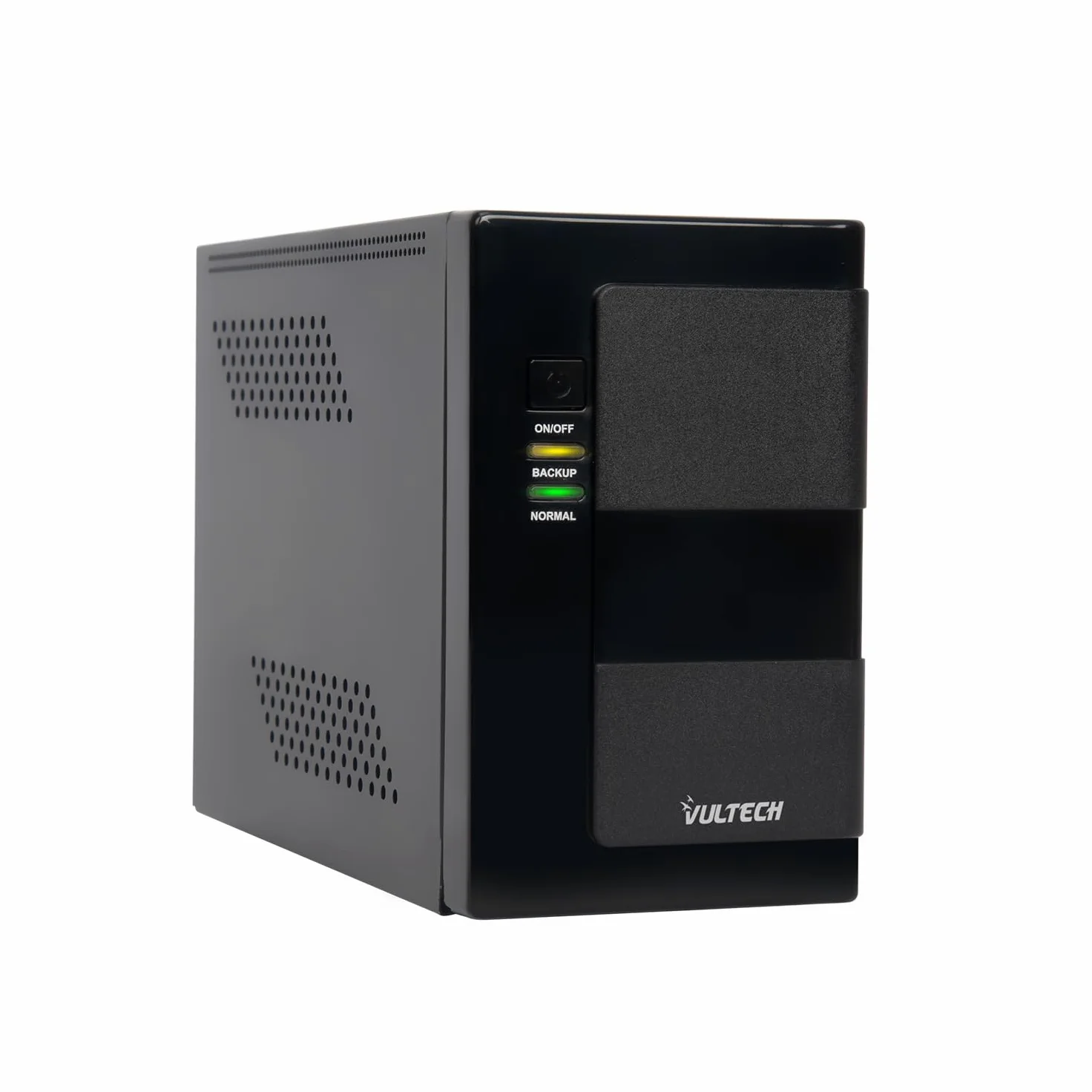 VulTech UPS650VA-LFP-NAS Gruppo di continuità UPS NAS desktop e Hard disk di rete, 650VA 350Watt al litio, Line Interactive, LED stato, 2 Prese 10-16A Schuko, Overload, AVR, Cortocircuito