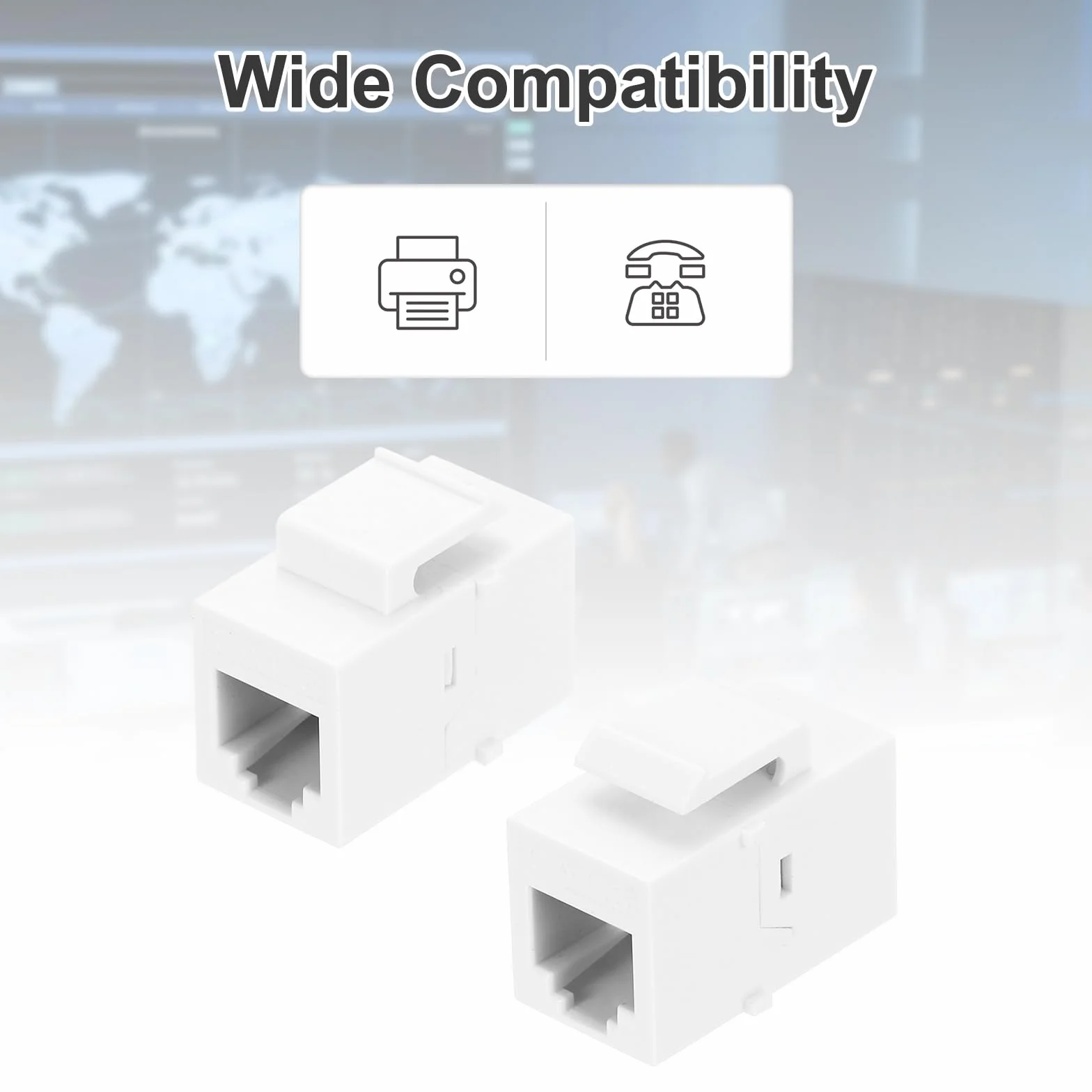 QUARKZMAN 2 Pezzi Adattatore Ethernet Femmina Femmina RJ11 Cat3, Adattatore Ethernet Bianco