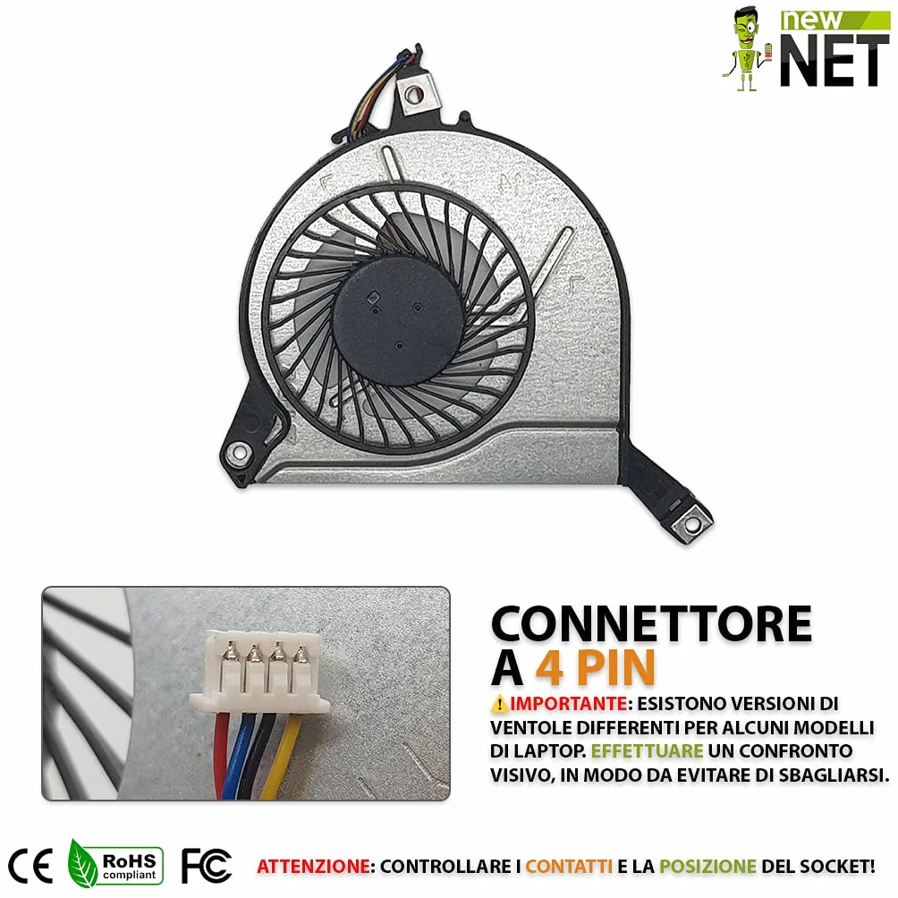 New Net ® Ventola CPU Fan compatibile con HP EG50060S1-C120-S9A DFS200405040T KSB0705HBA05 773384-001 762505-001 767776-001 722437-001 767712-001 765788-001