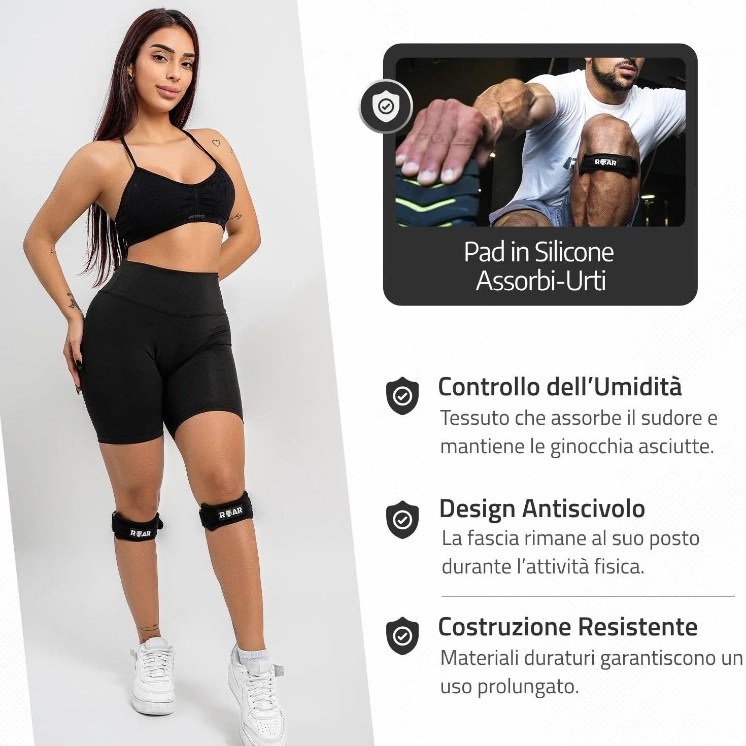 Tutore Ginocchio Rotula 2x Pack, Ginocchiera Rotulea per Menisco e Legamenti
