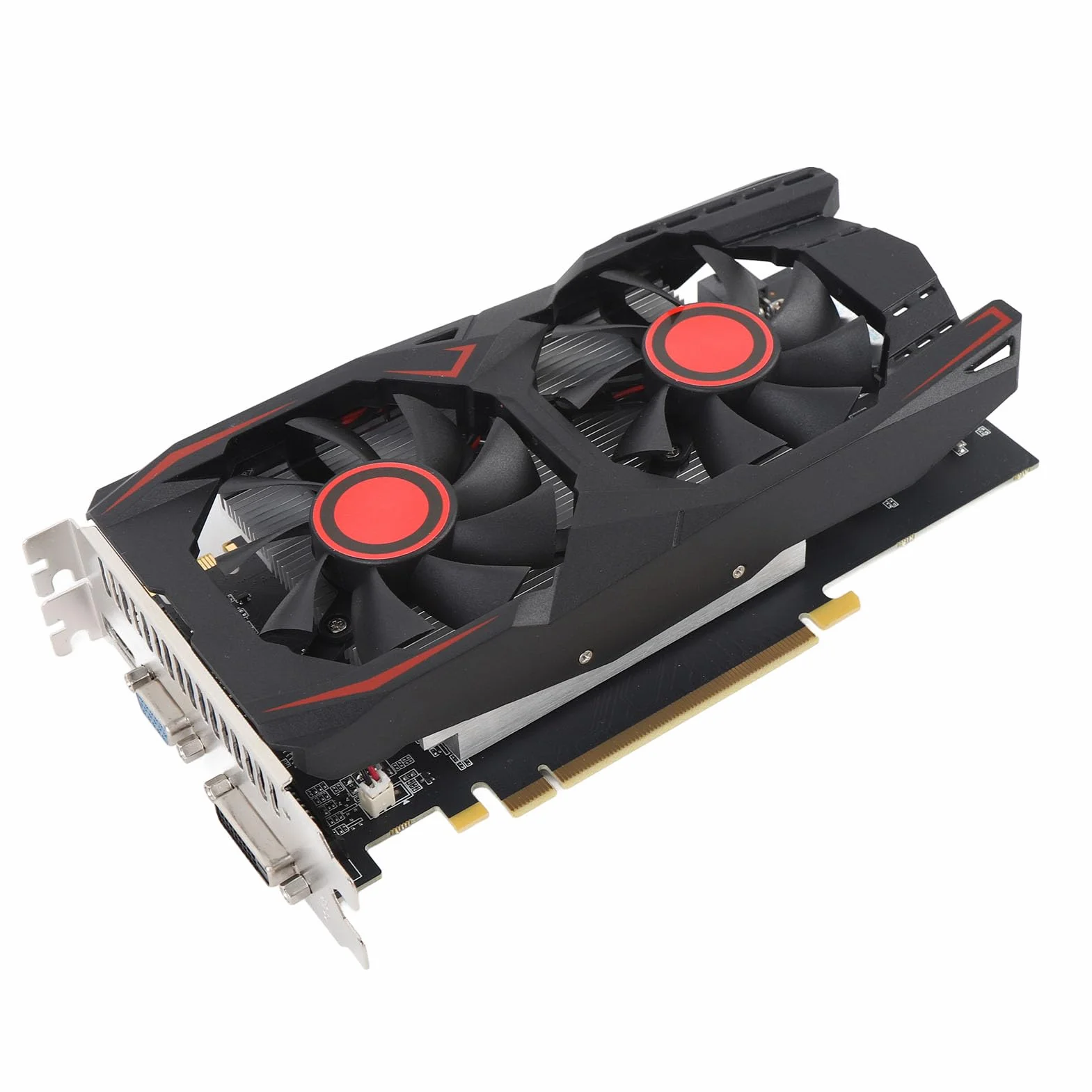 HERCHR Scheda Grafica Video per PC, Slot PCIE 2.0 16X a Doppia Ventola GDDR5 da 6 GB 16X Supporta Interfaccia Multimediale DVI VGA HD Scheda Video da Gioco per PC Desktop