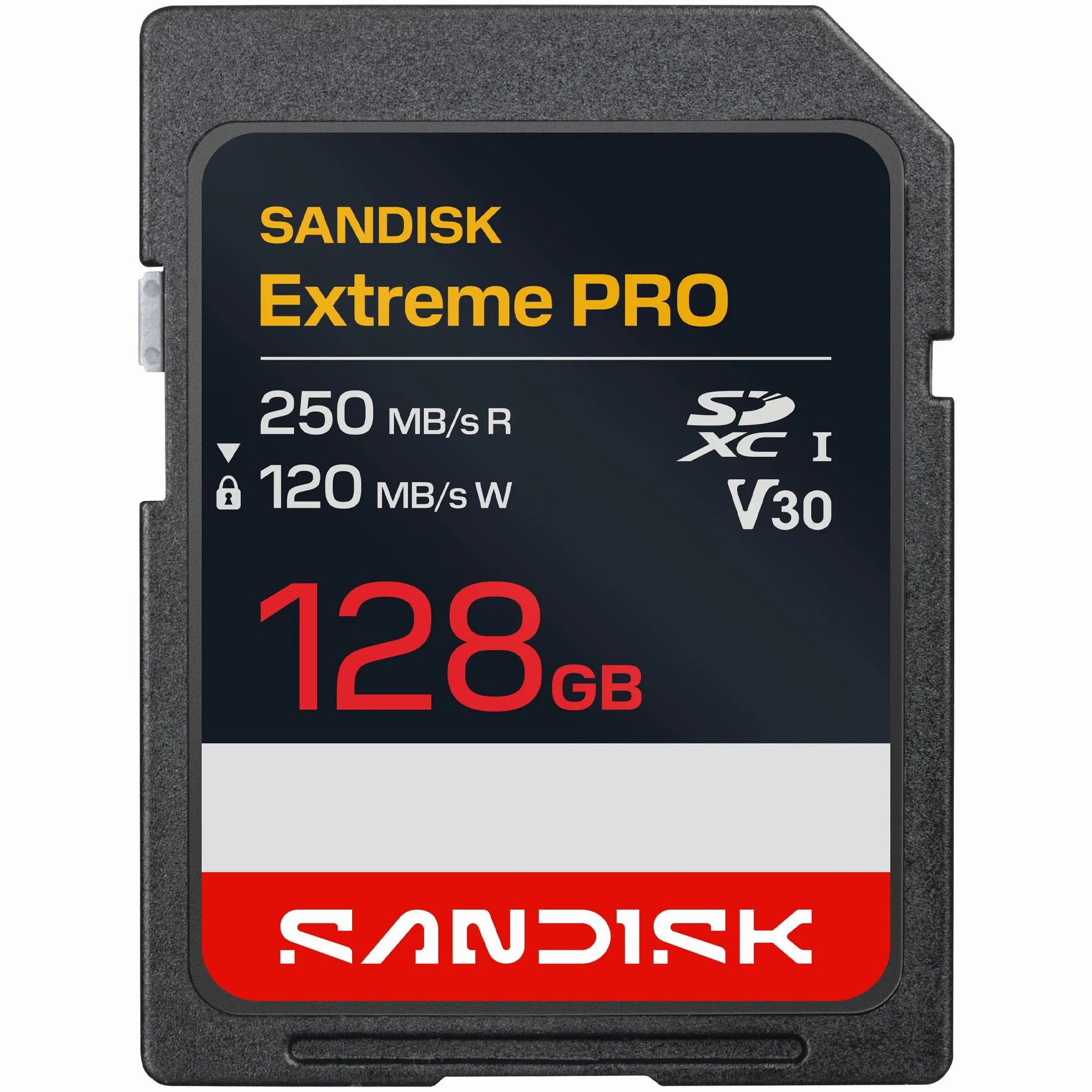 SANDISK Extreme PRO Scheda SD UHS-I da 128 GB (velocità di lettura fino a 250 MB/s e velocità di scrittura fino a 120 MB/s, video in 4K UHD, U3, V30) Memory Zone App