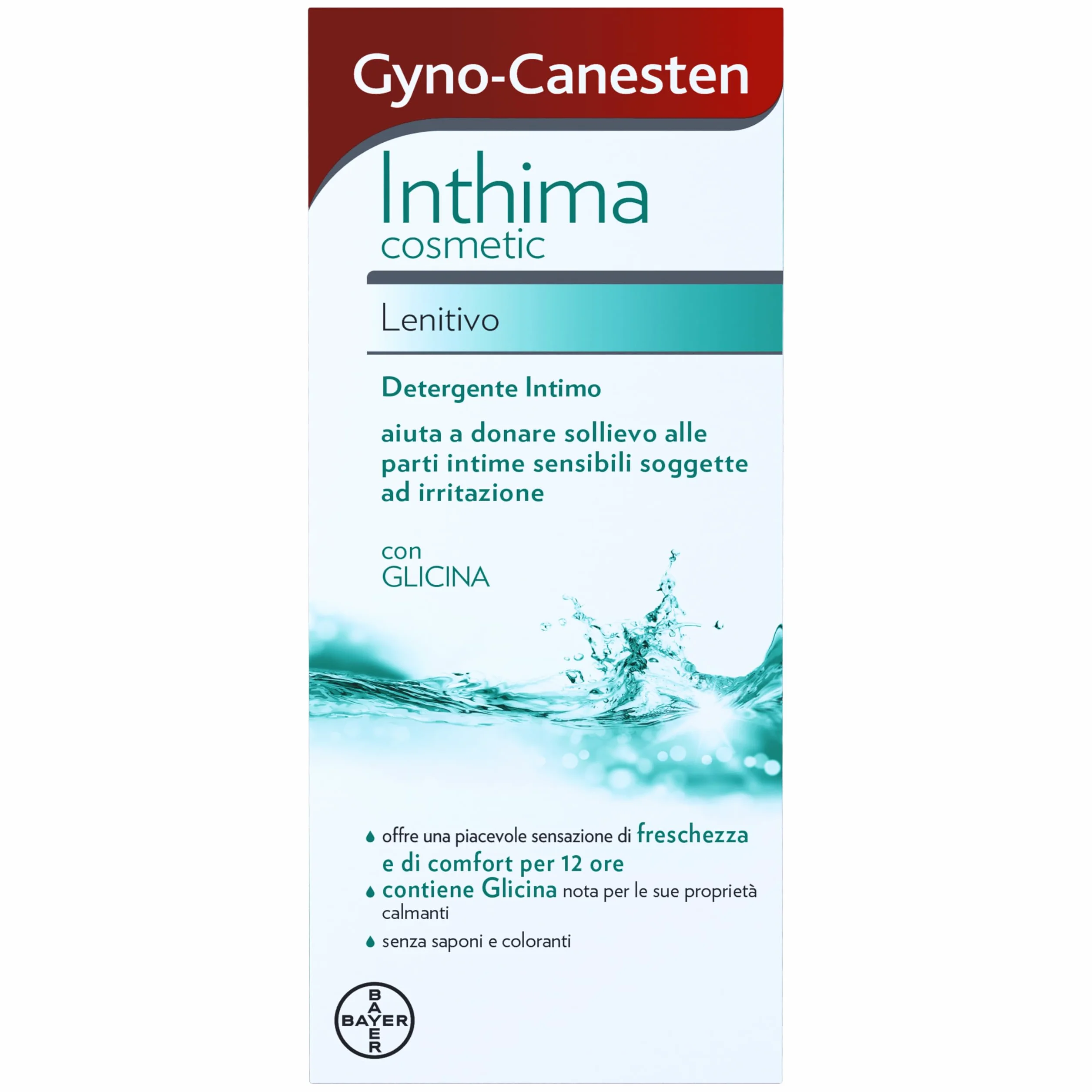 Gyno-Canesten Inthima Cosmetic Lenitivo Sapone Intimo Igiene Intima Detergente 12 Ore Comfort Freschezza Donna Uomo Glicina 200 ml