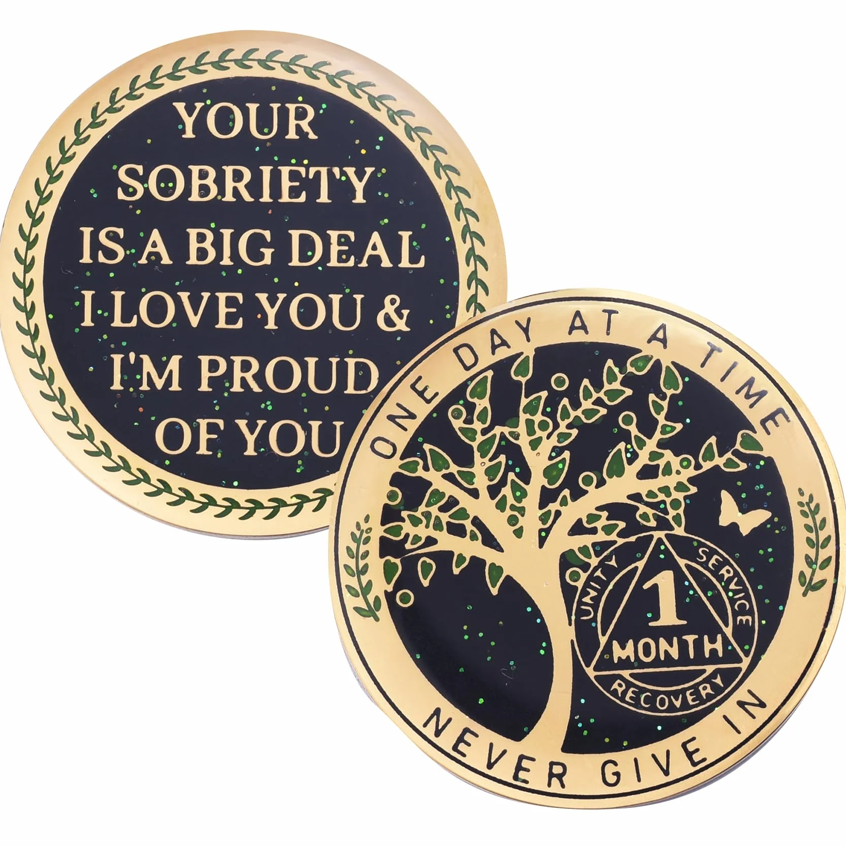 Moneta Sobriety Coin AA Chip Medaglione Albero della Vita Monete Recupero 30 Giorni Token Sobrietà Regali Uomini Donne Alcolisti Anonimi