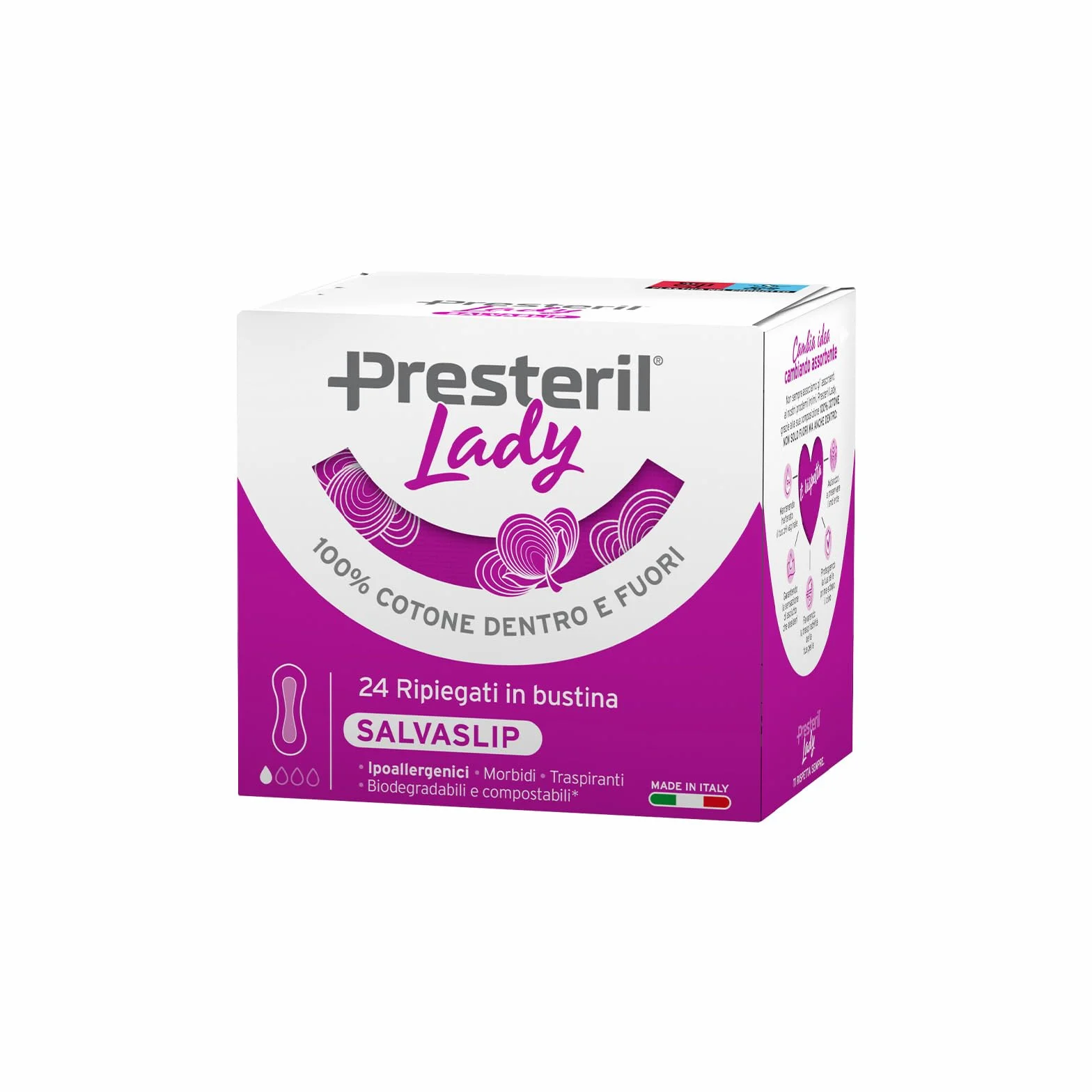 Presteril Lady Proteggislip Pocket Cotone 100% Biodegradabile 4 Confezioni 96 Unità