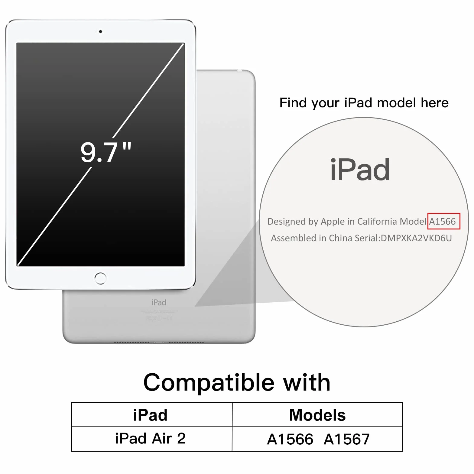 JETech Custodia iPad Air 2 Cover Supporto Auto Svegliati Sonno Grigio Scuro