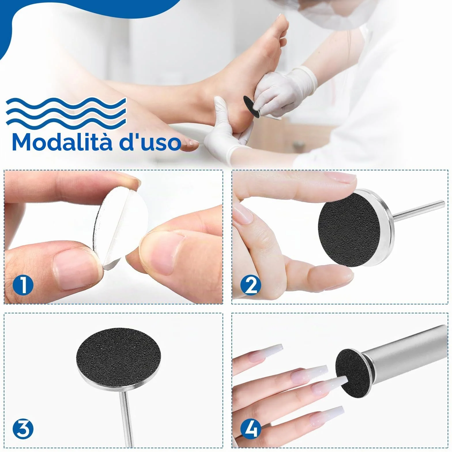 Piedi Grinder Carta Vetrata 150pz Disco di Levigatura Strumento Pedicure per Pelle Morta Tallone Screpolato