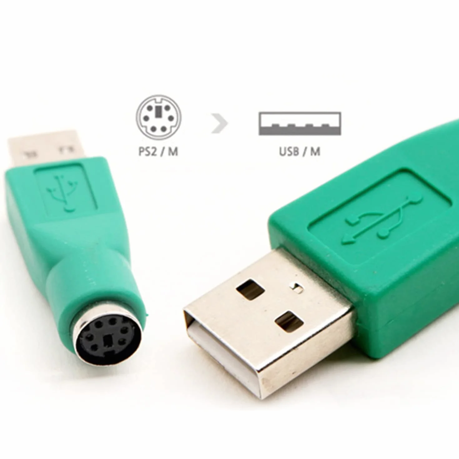 iJiZuo Adattatore USB Maschio a PS2 Femmina per Mouse e Tastiera (2pcs), Adattatore di Ricambio PS/2 a USB F/M, per Computer PC Botebook Portatile Tastiera Mouse