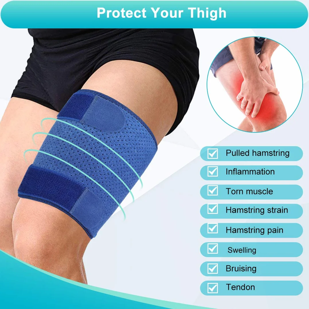 Fascia Elastica Coscia Regolabile per Uomo e Donna Compressione Supporto Lesioni Muscoli