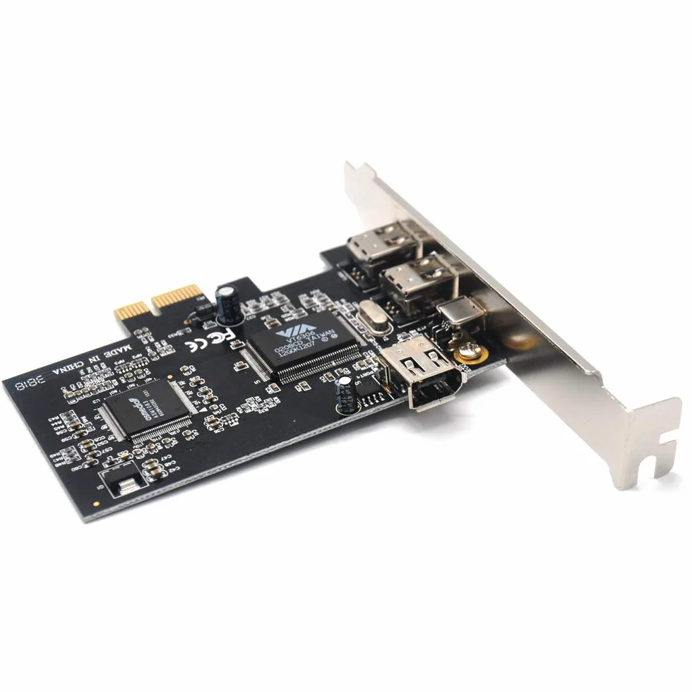 PCIe 3 porte 1394A Firewire Scheda di espansione PCI Express (1x) su adattatore esterno IEEE 1394 (2 x 6 pin + 1 x 4 pin) con supporto a basso profilo per PC desktop e connettore DV