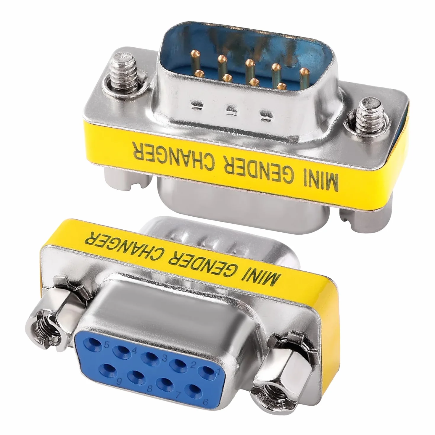 2 Pezzi DB9 9 Pin Maschio a Femmina Gender Changer, Adattatore RS232 per Accoppiatore Seriale, per PC Computer Trasferimento Dati