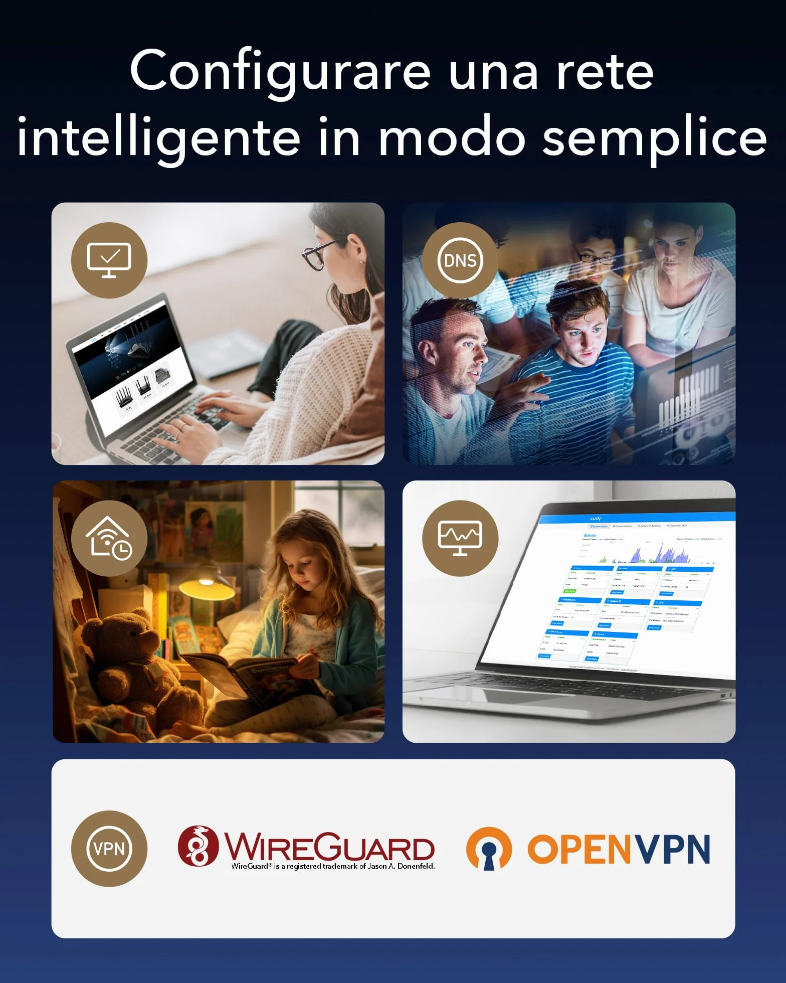 Sistema WiFi 6 Mesh Cudy AX3000 – sostituisce router ed extender, copre fino a 270 m², porta WAN 2,5 G, supporta backhaul Ethernet, VPN e sicurezza, set mesh M3000 3-Pack