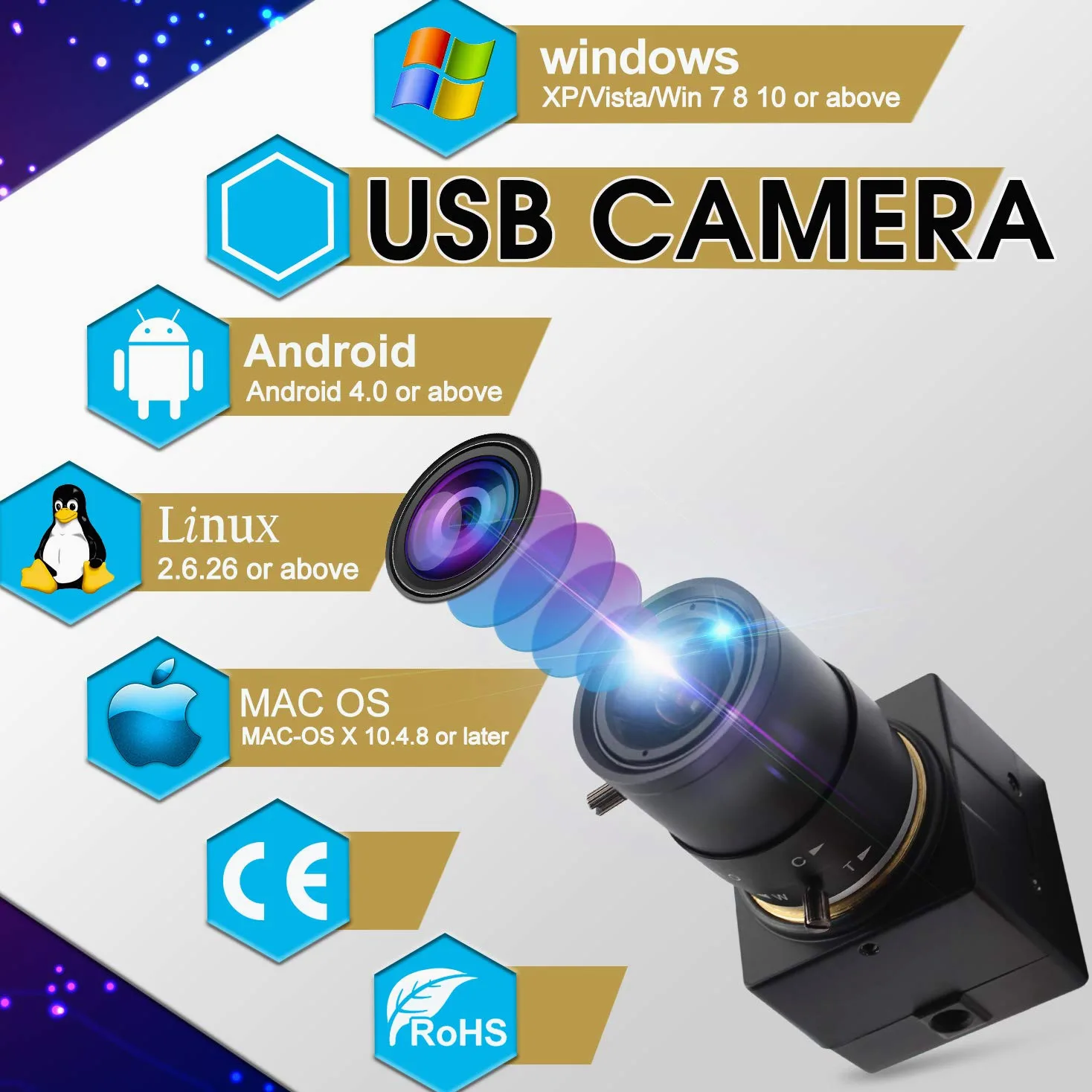 Webcam 1080P con autofocus e Microfono