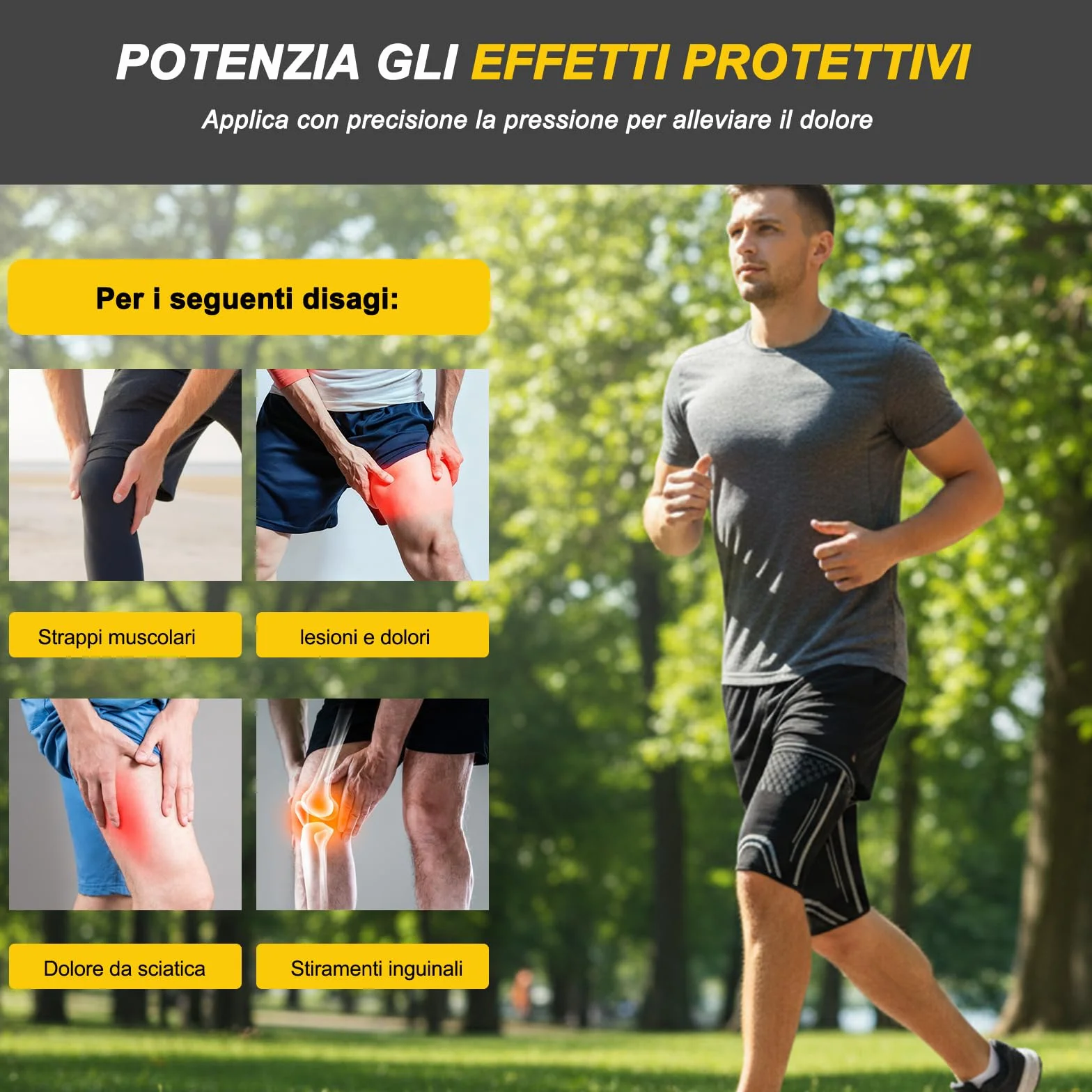 NuCamper Fascia Elastica Coscia Compressione, Supporto Cosciera Sportiva per Uomo e Donne, Tutore Quadricipite Bicipite Femorale Antiscivolo