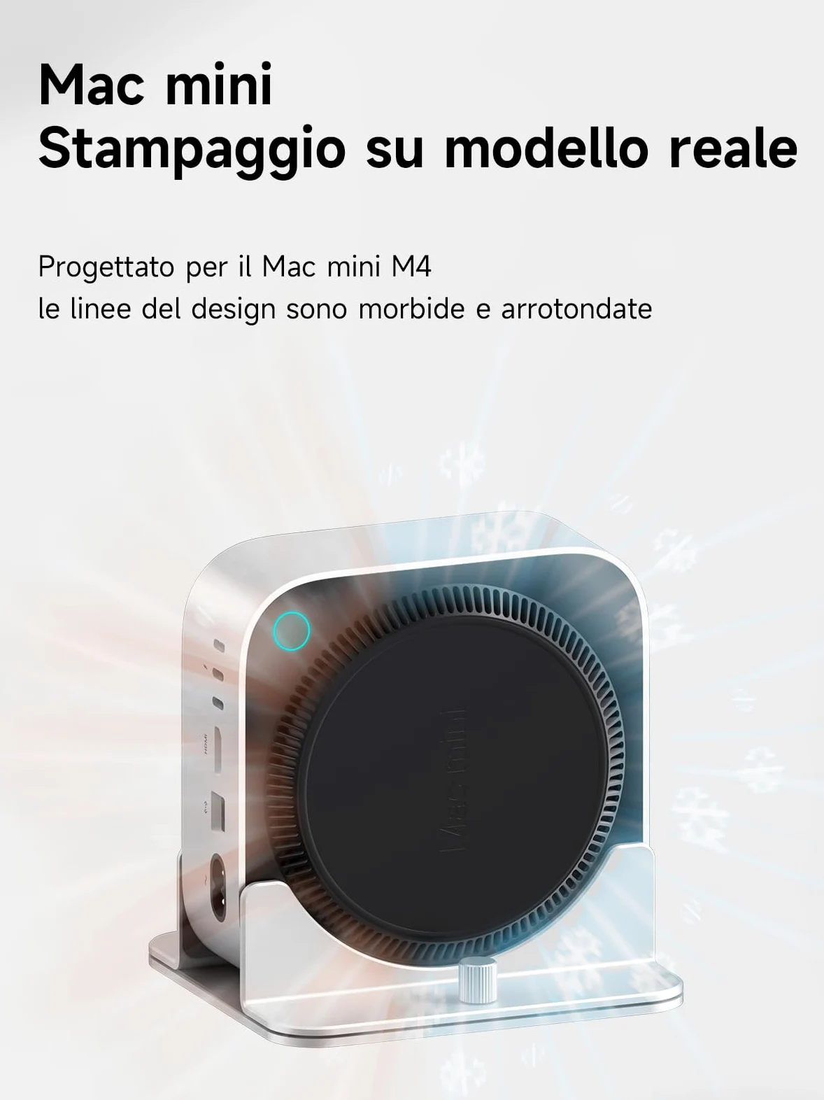 Hagibis Supporto verticale per Mac Mini M4, in lega di alluminio, supporto antiscivolo per computer, compatibile con chip M4, Mac Mini Pro