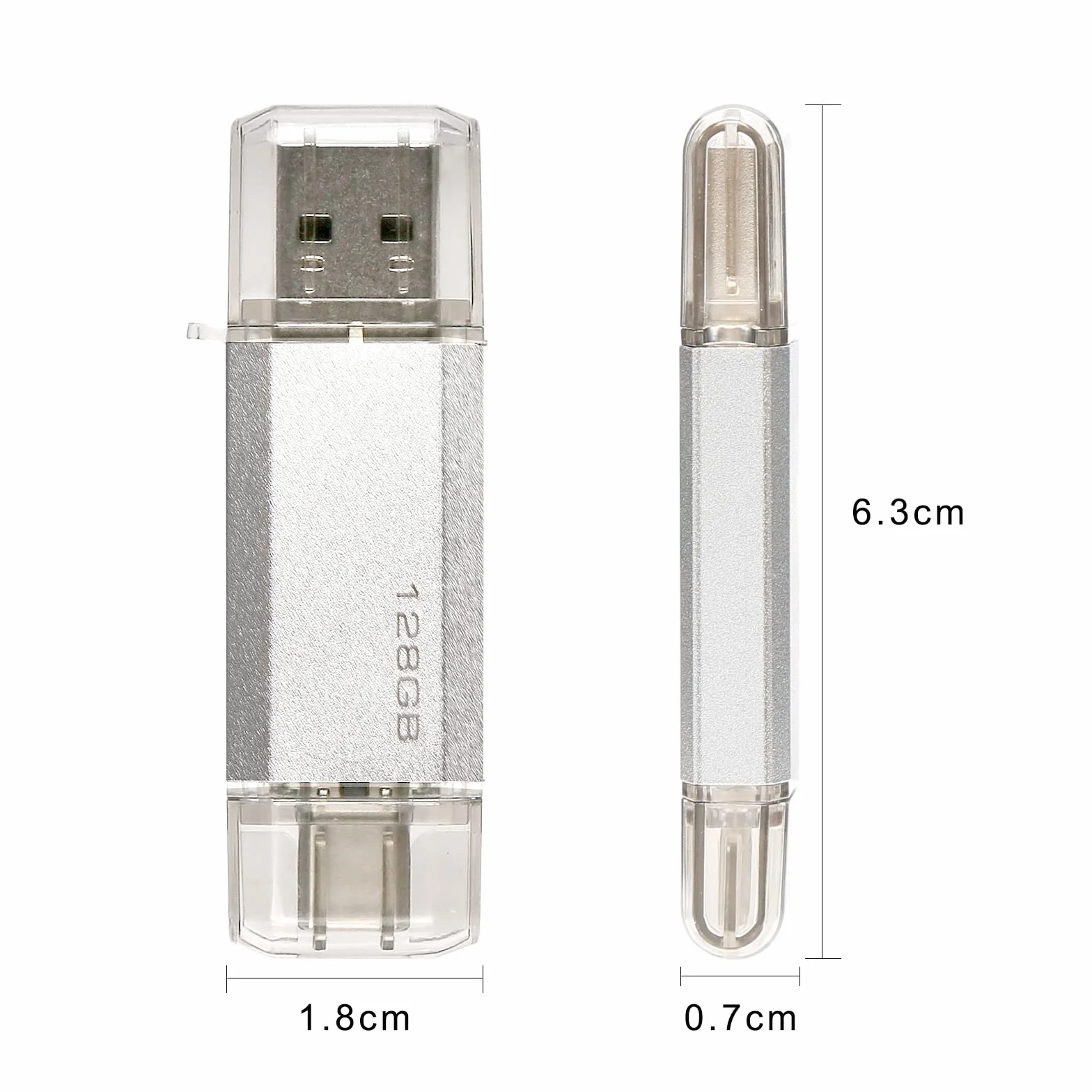 Xiaomi Chiavetta USB 2-in-1 128GB Type C Pendrive Flash Drive OTG Penna USB Silver