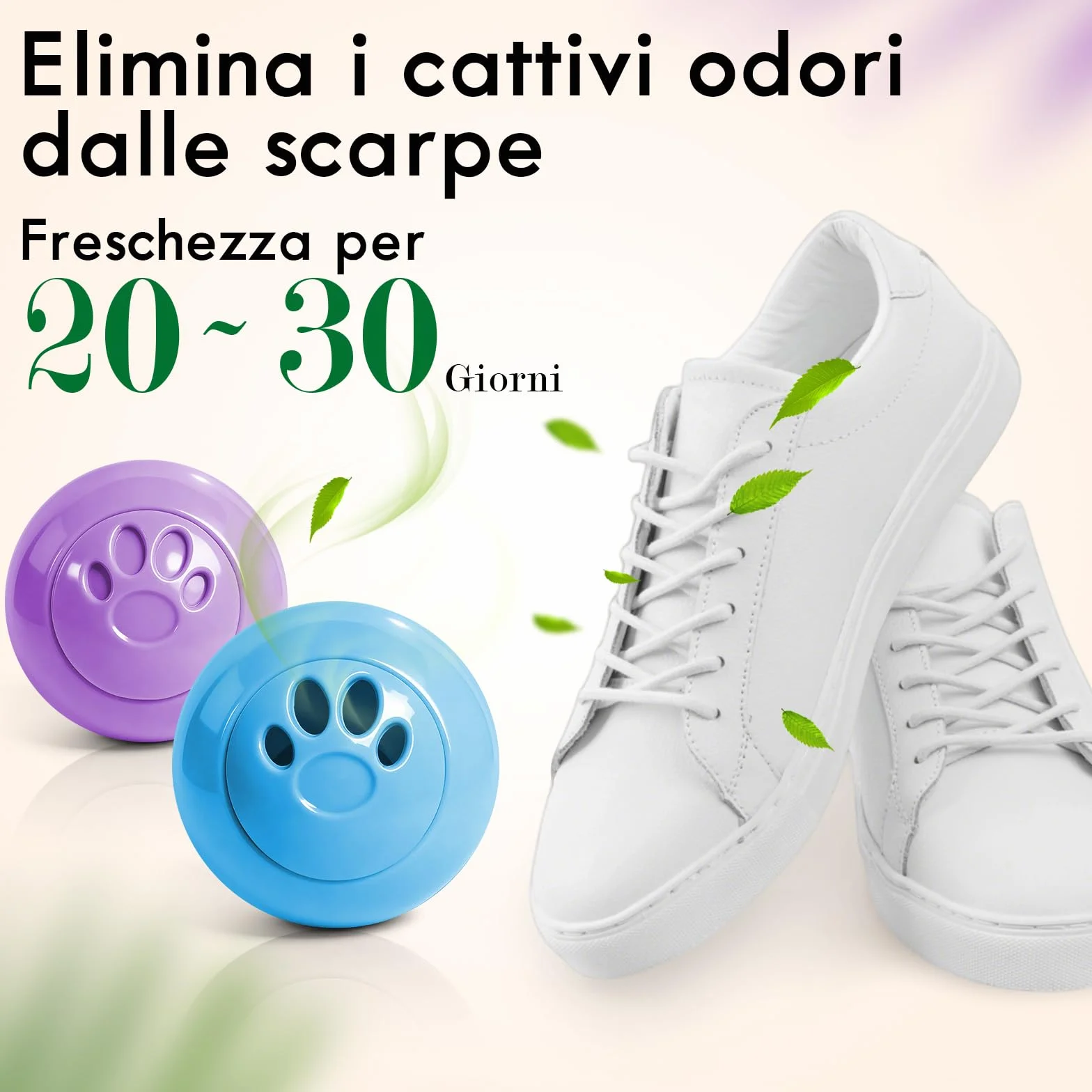 Deodoranti per Scarpe da Ginnastica 12 Palline Lavanda Lino Gelsomino Talco