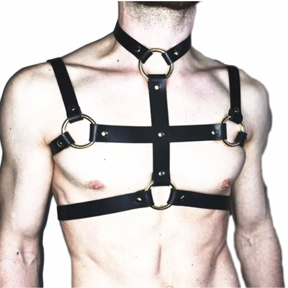 Regolabile Cinturino Pettorale in Pelle Uomo Gay Cosplay Club