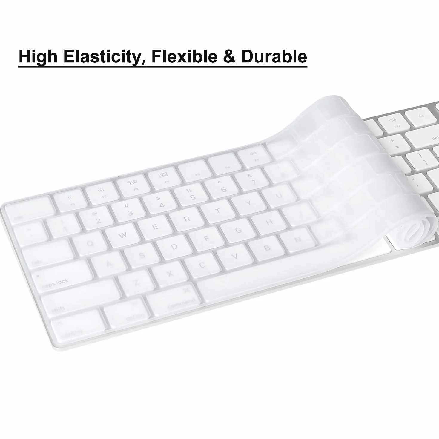 Custodia protettiva in silicone trasparente per Apple iMac Magic con tastierino numerico MQ052LL/A (A1843), ultra sottile per tastiera americana ed europea