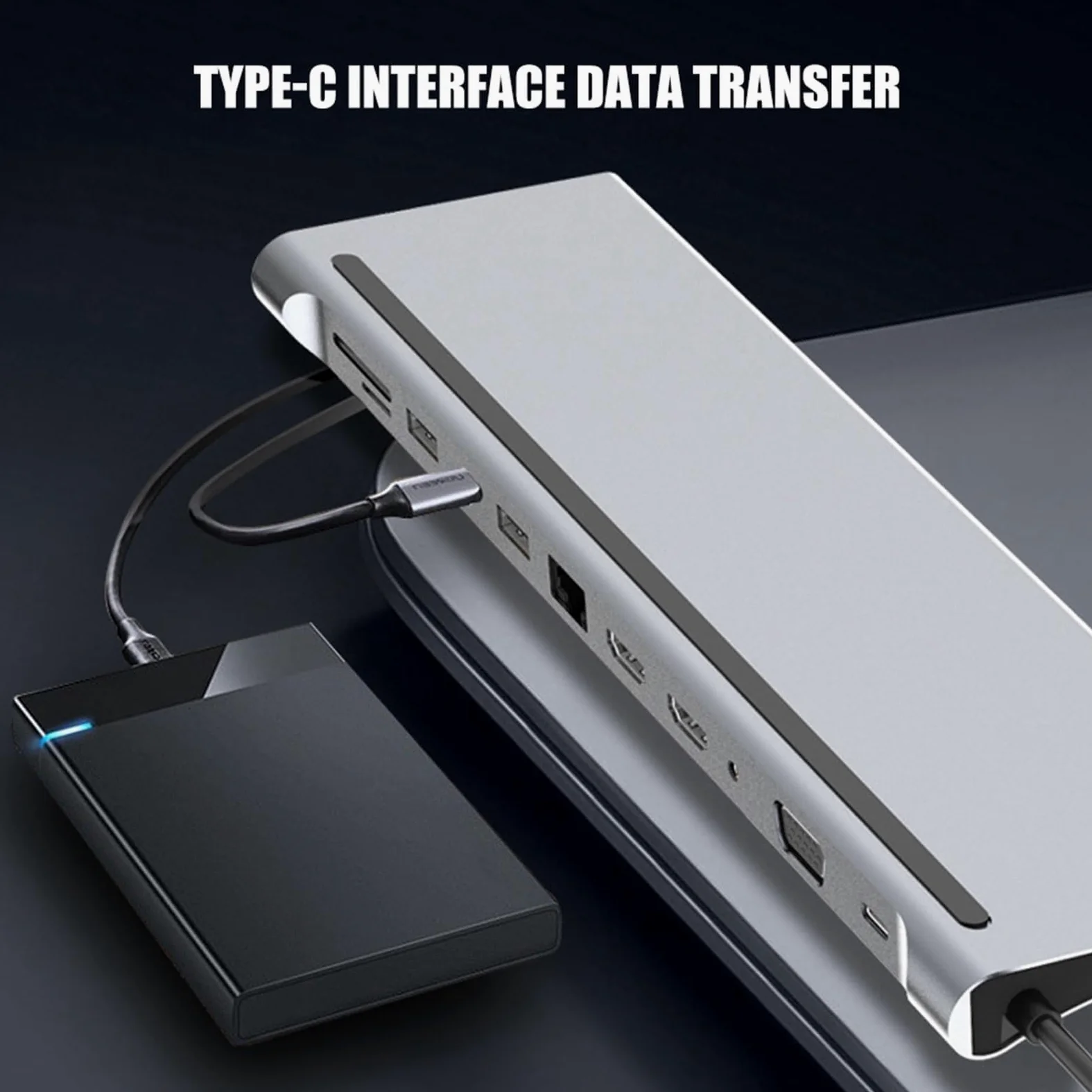 Hub USB C, Docking Station Docking Station per Laptop Doppio Monitor Docking Station per Hub 12 in 1 Doppio Monitor Docking Station USB VGa PD RJ45