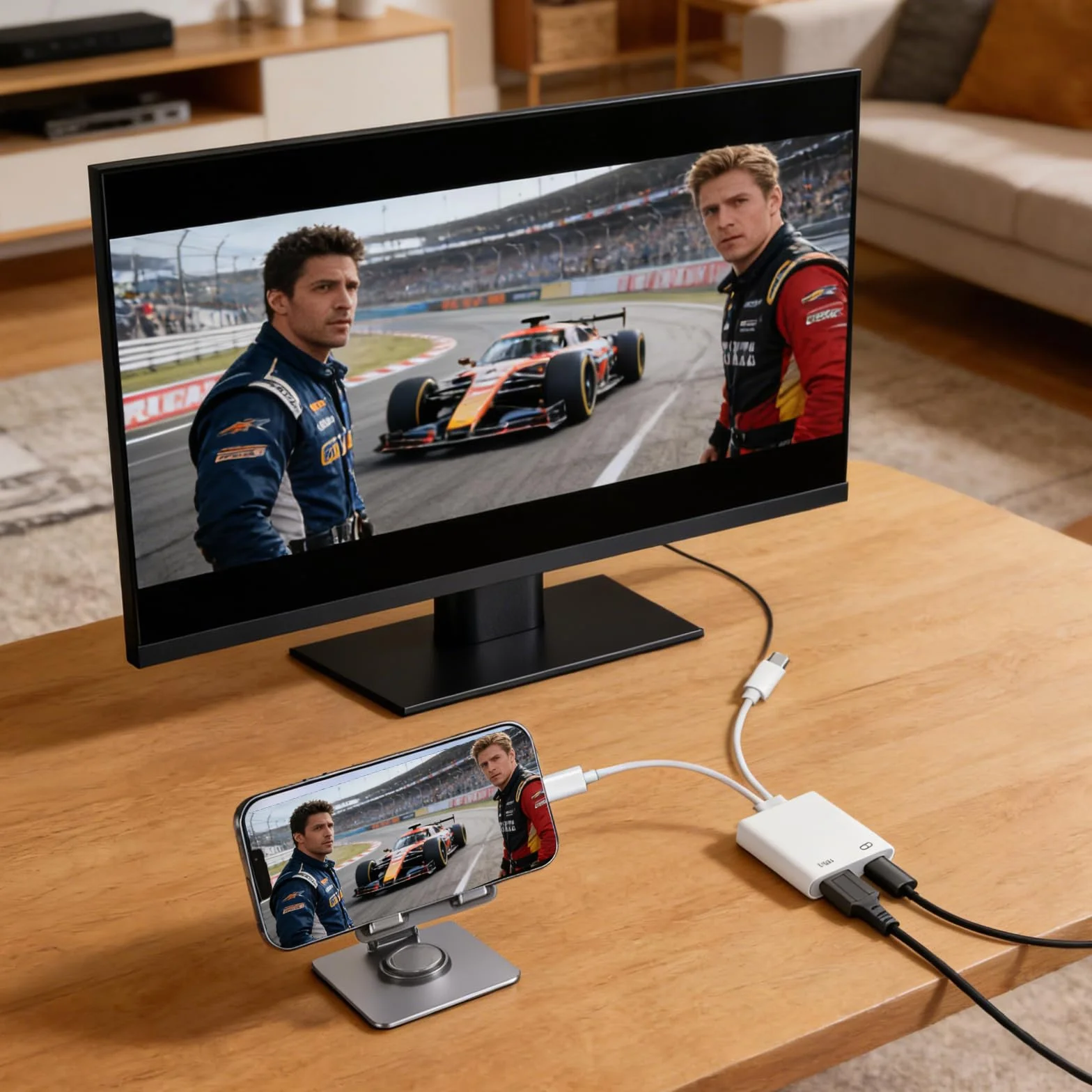 Adattatore USB C HDMI, adattatore da USB C e Lightning a HDMI digitale AV con 4K 60Hz, porta di ricarica, convertitore video audio sincronizzatore, compatibile con iPhone, iPad, MacBook per TV/Monitor