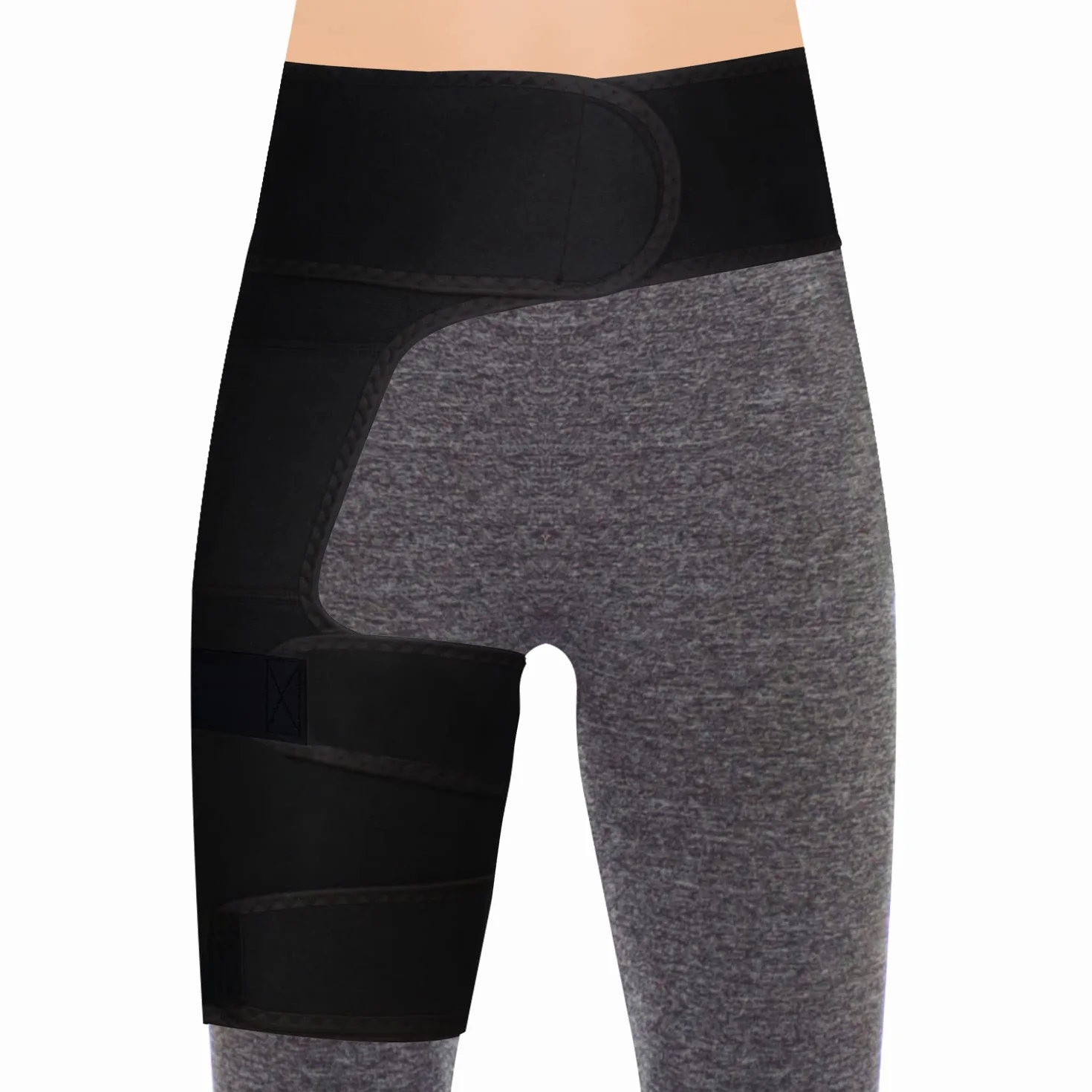 Supregear Supporto per Anca Coscia Compressione Fascia Tendine Ginocchio Antiscivolo Tutore Gamba Stabilizzatore Donne Uomini