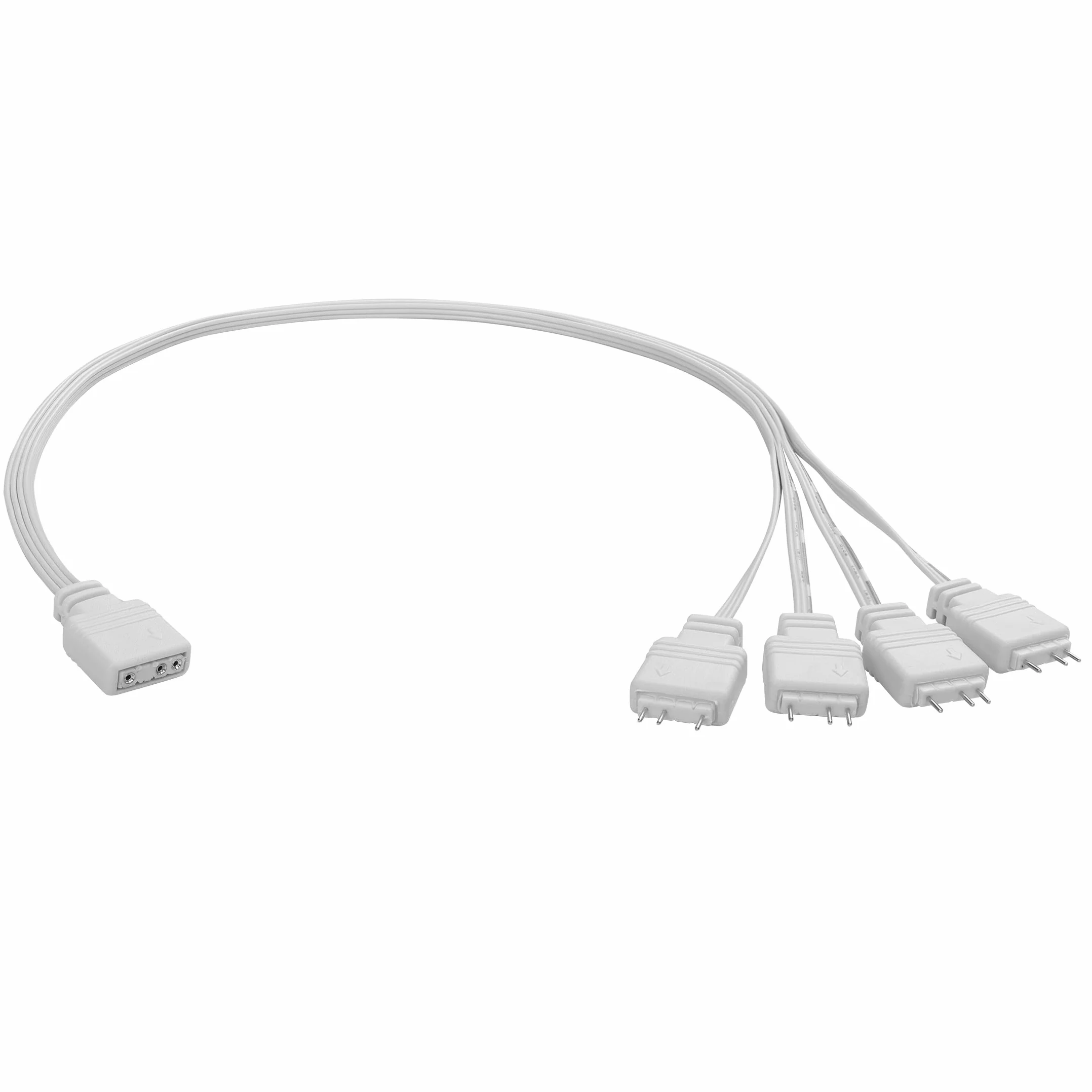 YAODHAOD Cavo Splitter ARGB, 5V 1 Femmina a 4 Maschio 3 Pin Indirizzabile RGB Cavo di Prolunga per Chassis del Computer, Raffreddamento CPU e Ventola da 5V (Da 1 a 4, 3 Pin, Bianco)