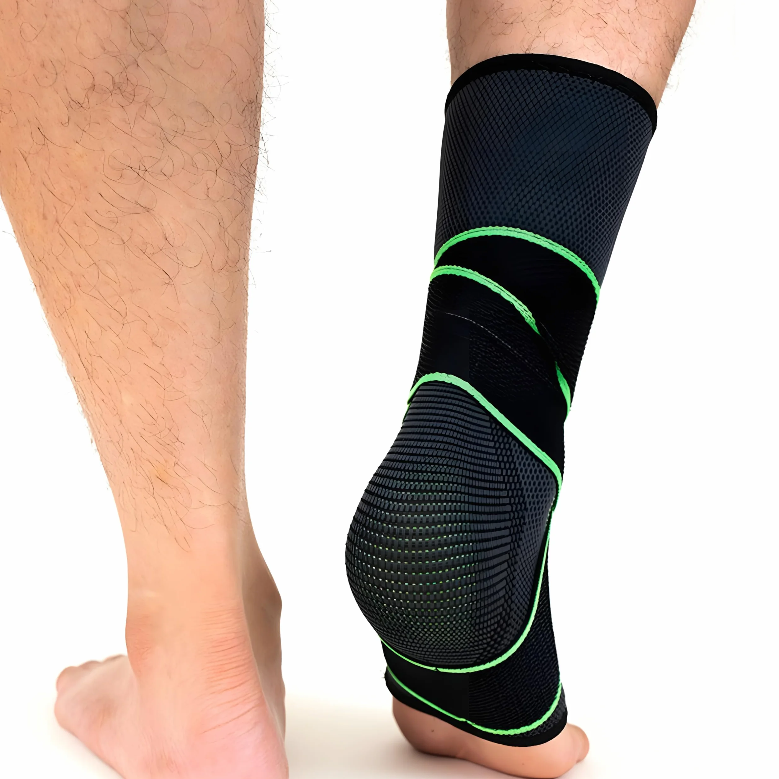 Tutore Caviglia Professionale a Compressione Graduata con Fasce Elastiche Regolabili – Traspirante e Antiscivolo per Distorsioni e Recupero