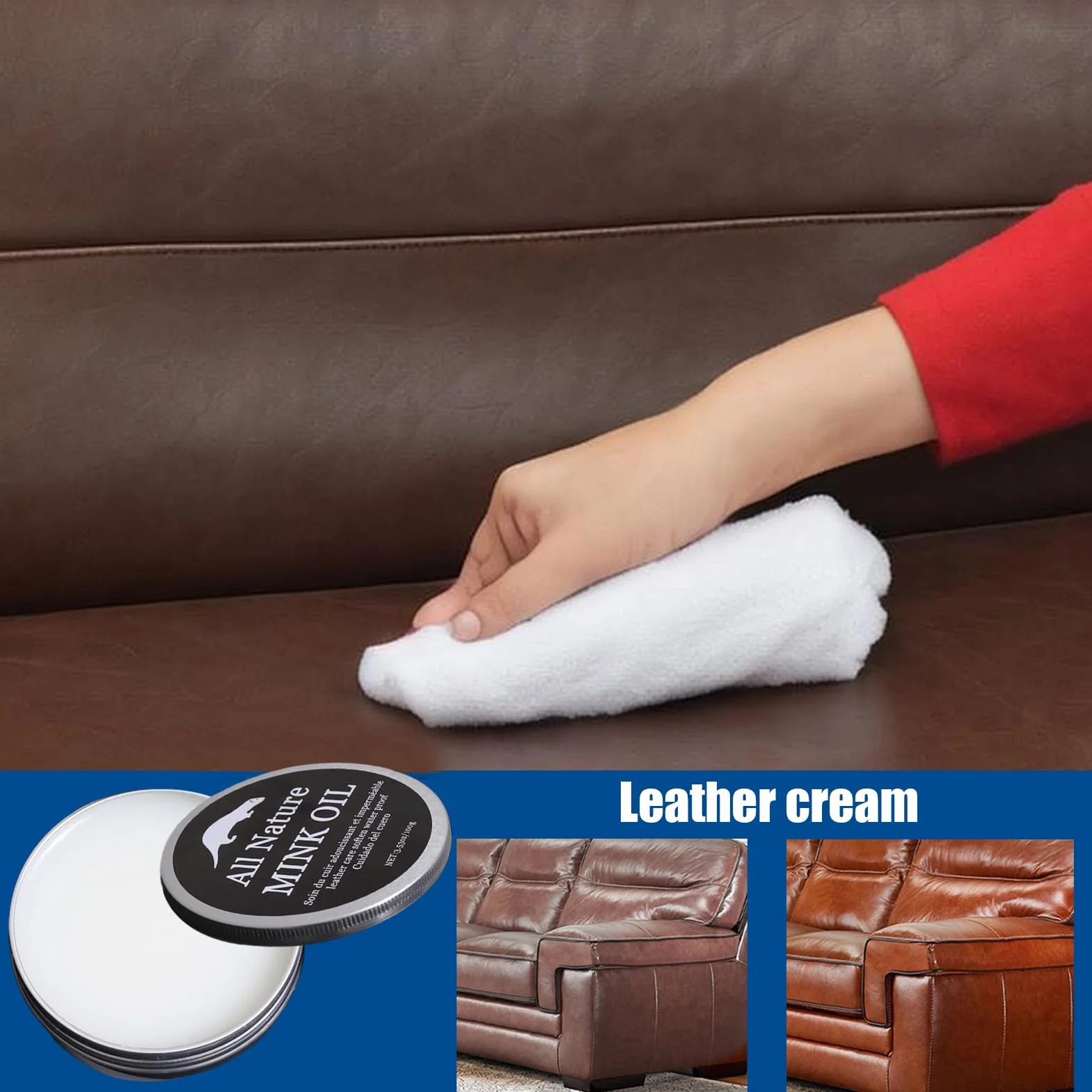 Crema Manutenzione Cuoio 100g Trattamento Pelle per Scarpe Borse Cinture
